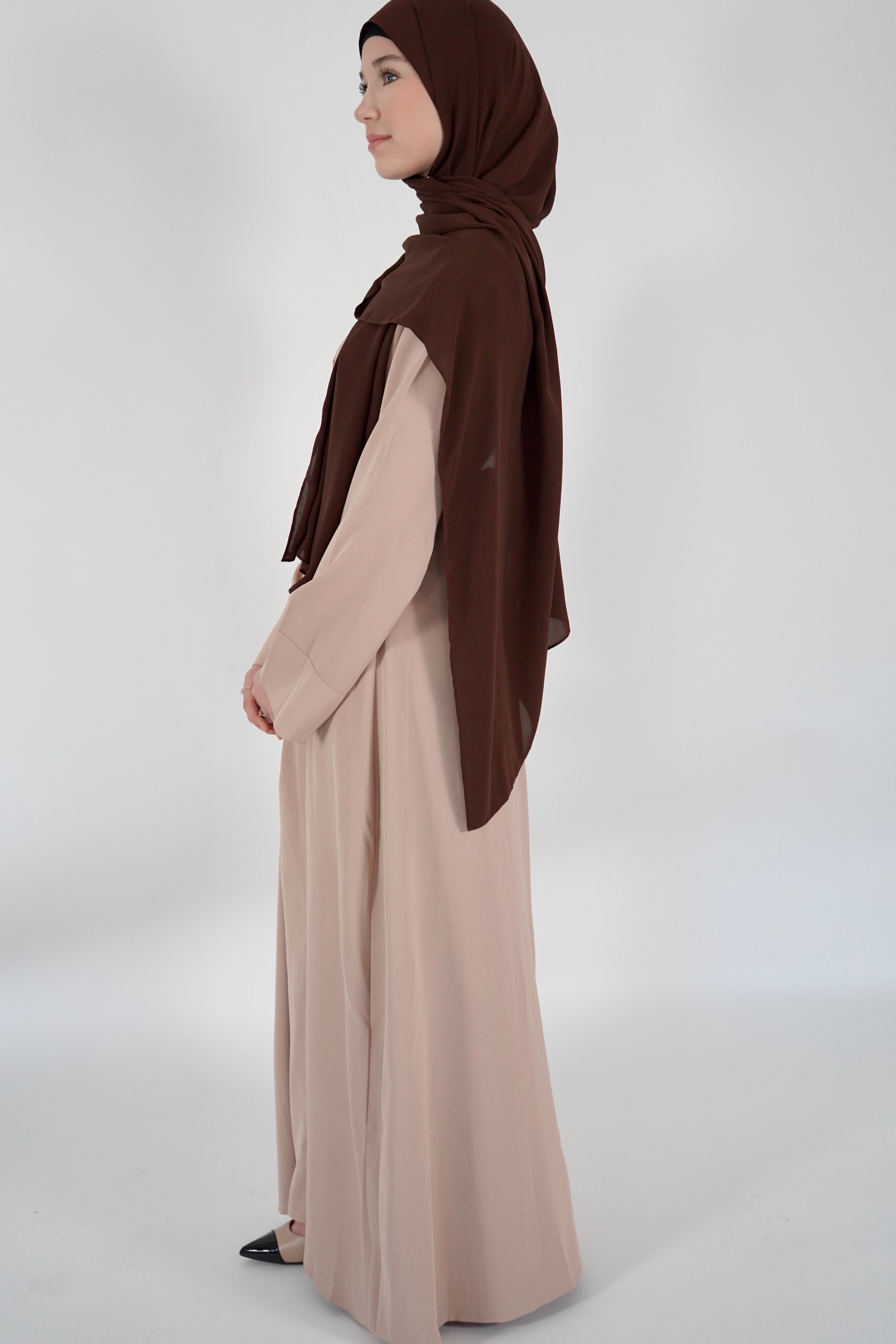 Two Piece Buckle Abaya - Tan