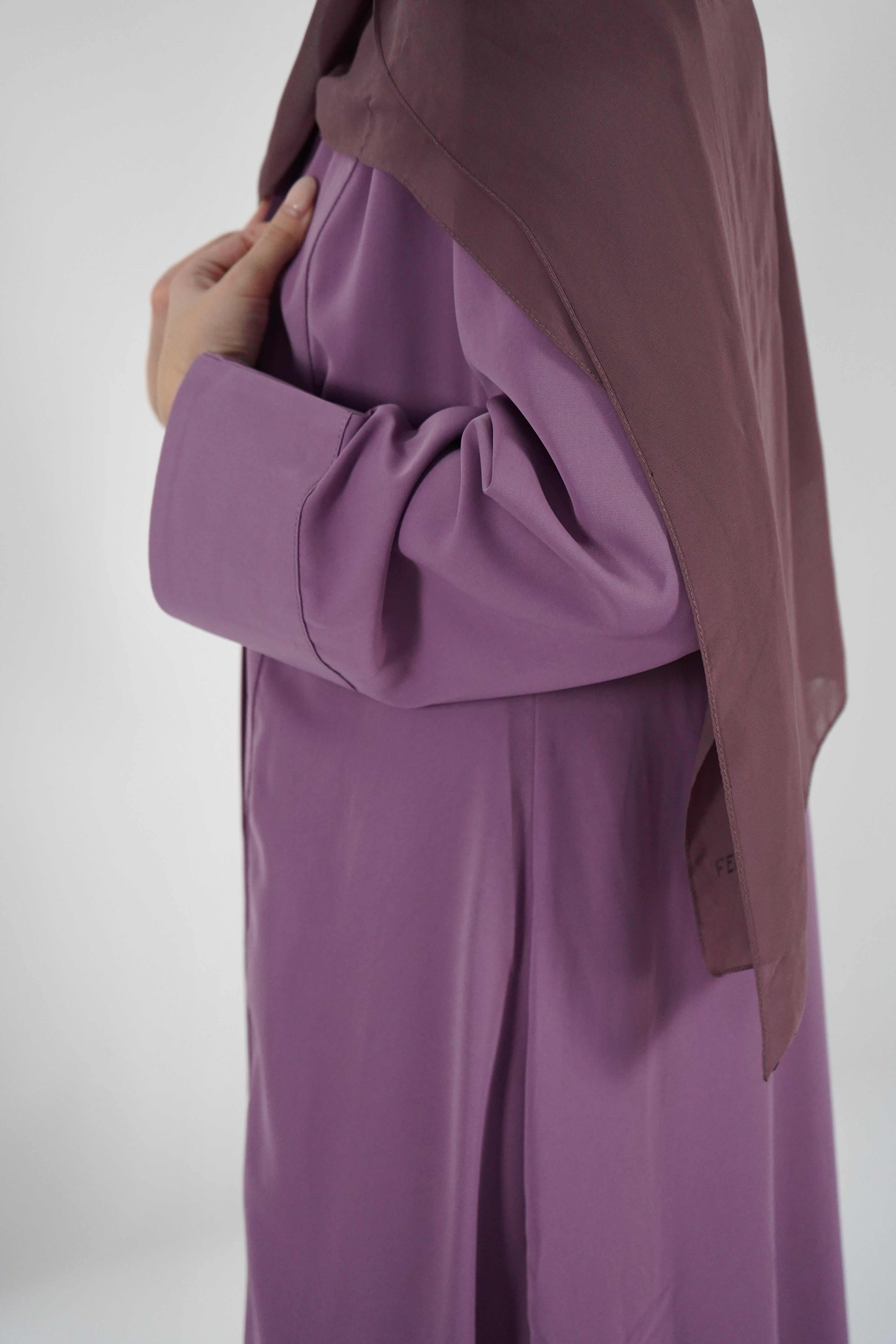 Two Piece Buckle Abaya - Light Purple
