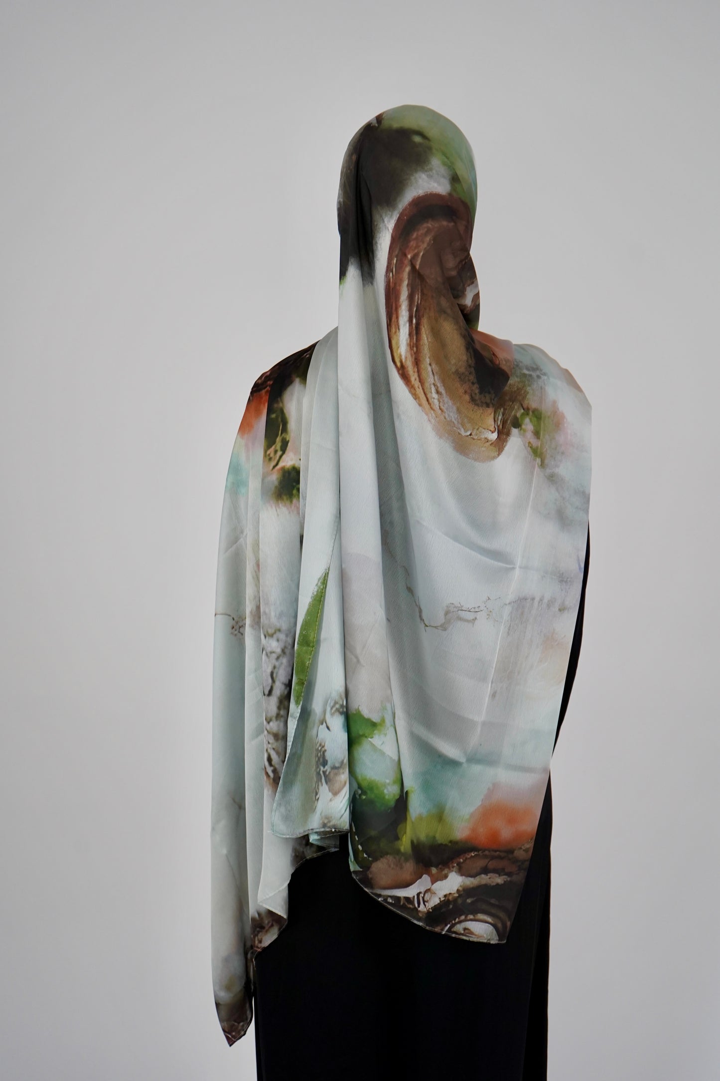 Printed Satin Hijab - Stone Meadow