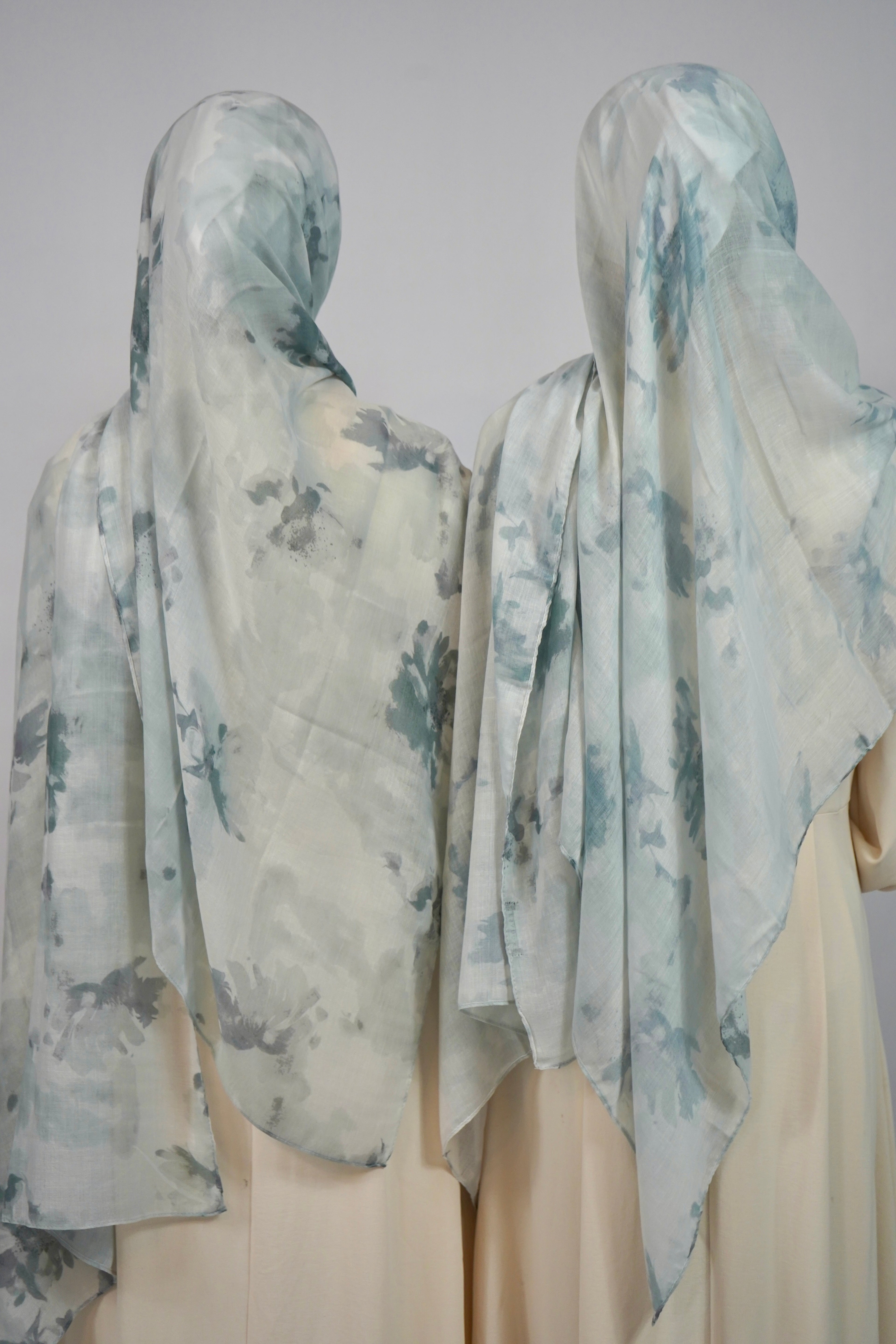 Print Cotton Hijab - Silver Mist