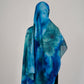 Printed Satin Hijab - Blue Tide