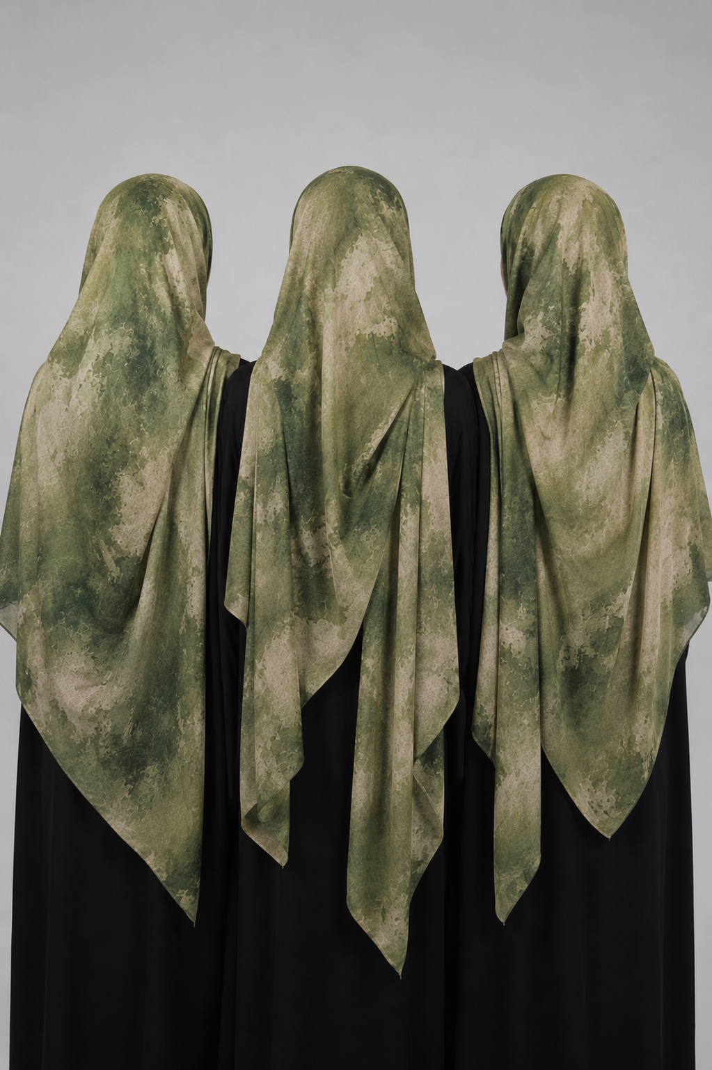 Print Satin Hijab - Pine Mist