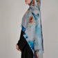 Printed Satin Hijab - Coastal Tide