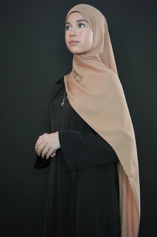 Medina Silk Hijab - Light Brown