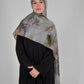 Printed Satin Hijab - Stone Fog