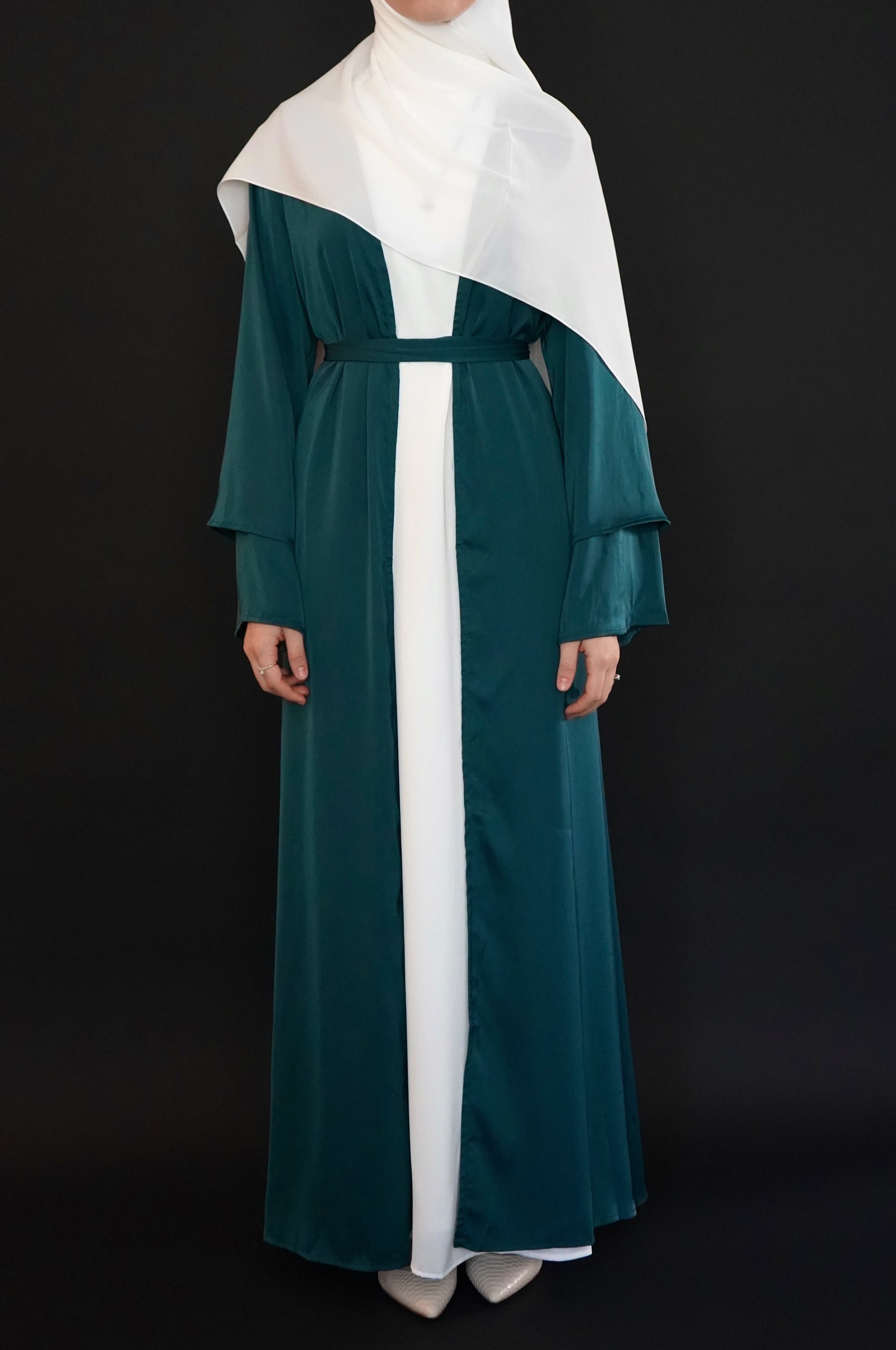 One Piece - Open Abaya - Green