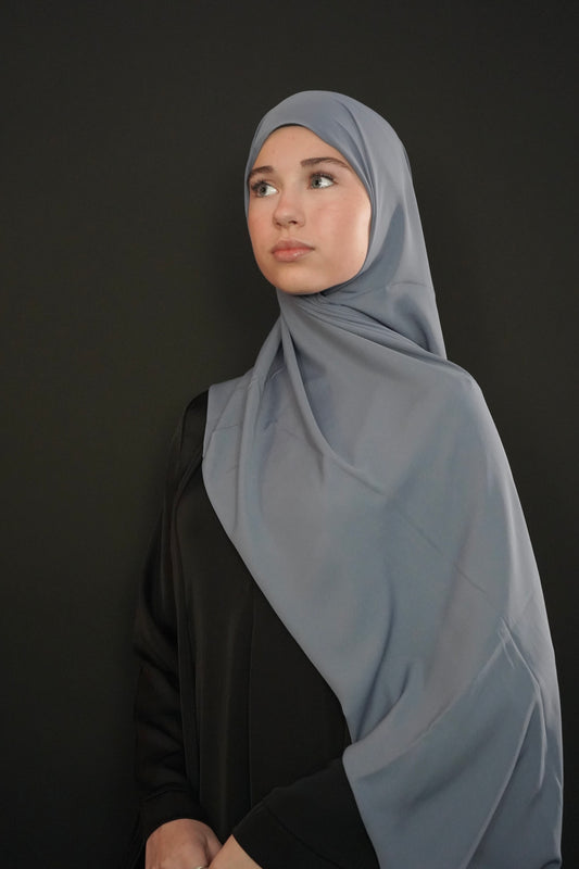 Medina Silk Hijab - Dusty Blue