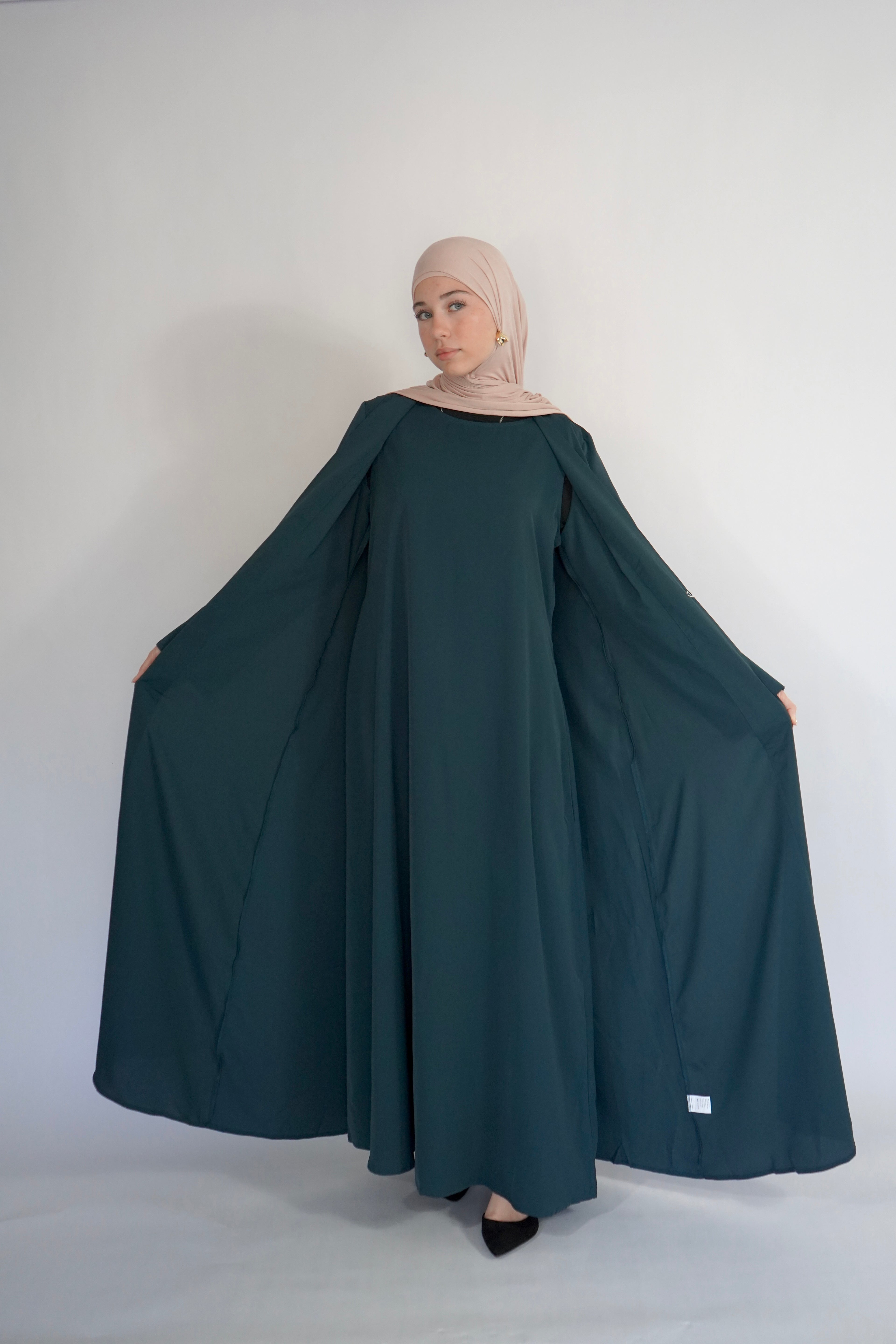 Two Piece Buckle Abaya- Emerald