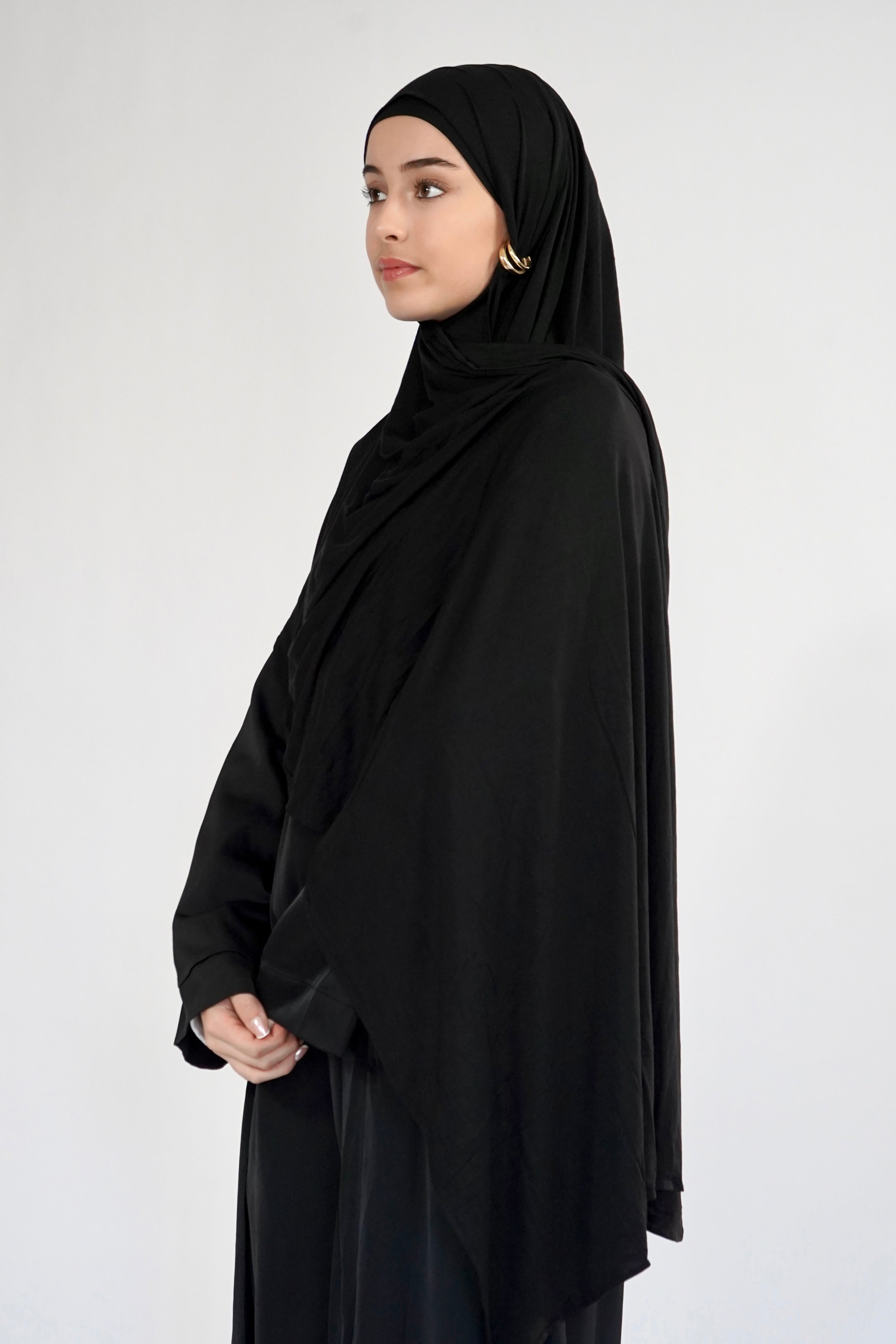 Bamboo Jersey Hijab - Black
