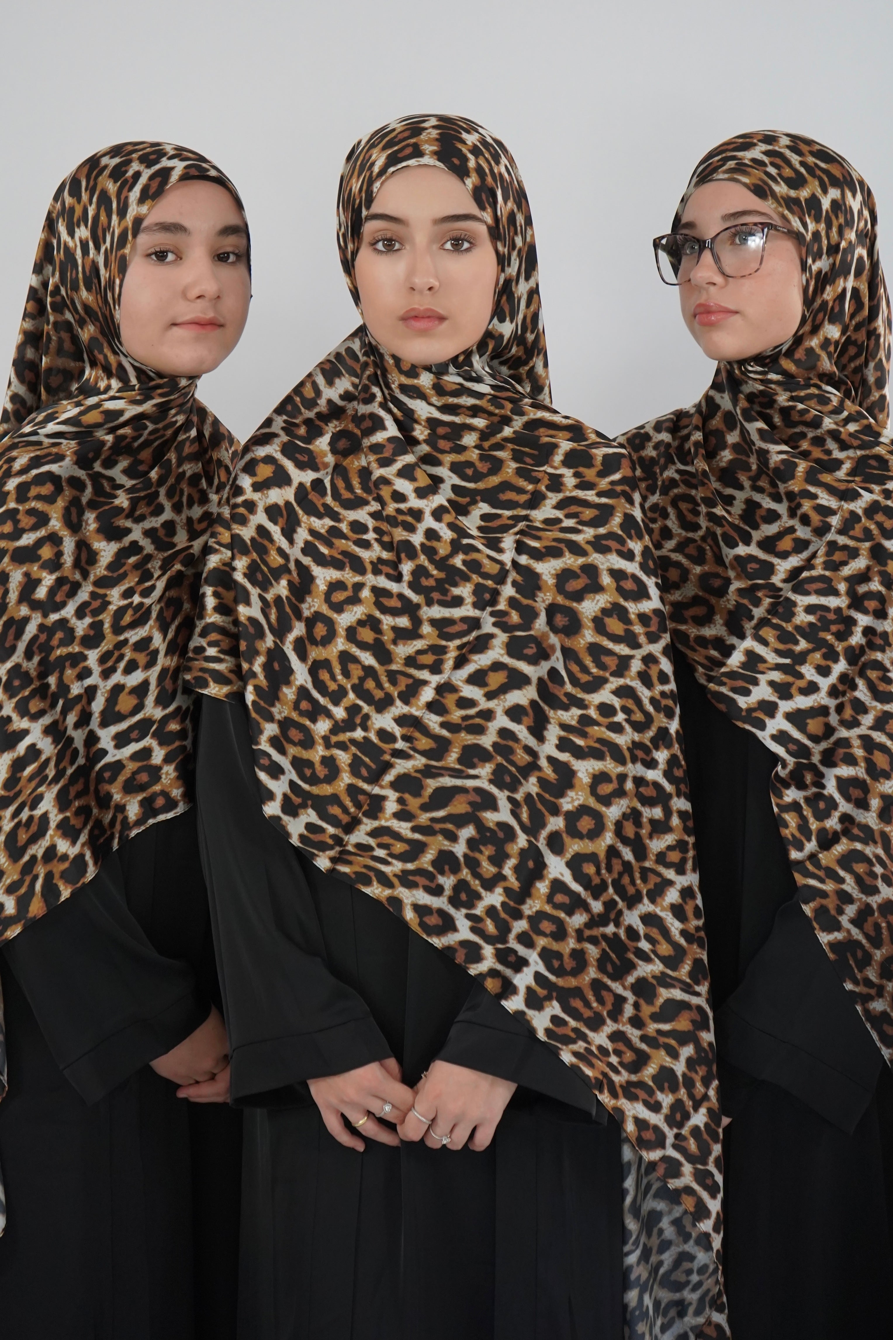 Print Satin Hijab -  Leopard Print