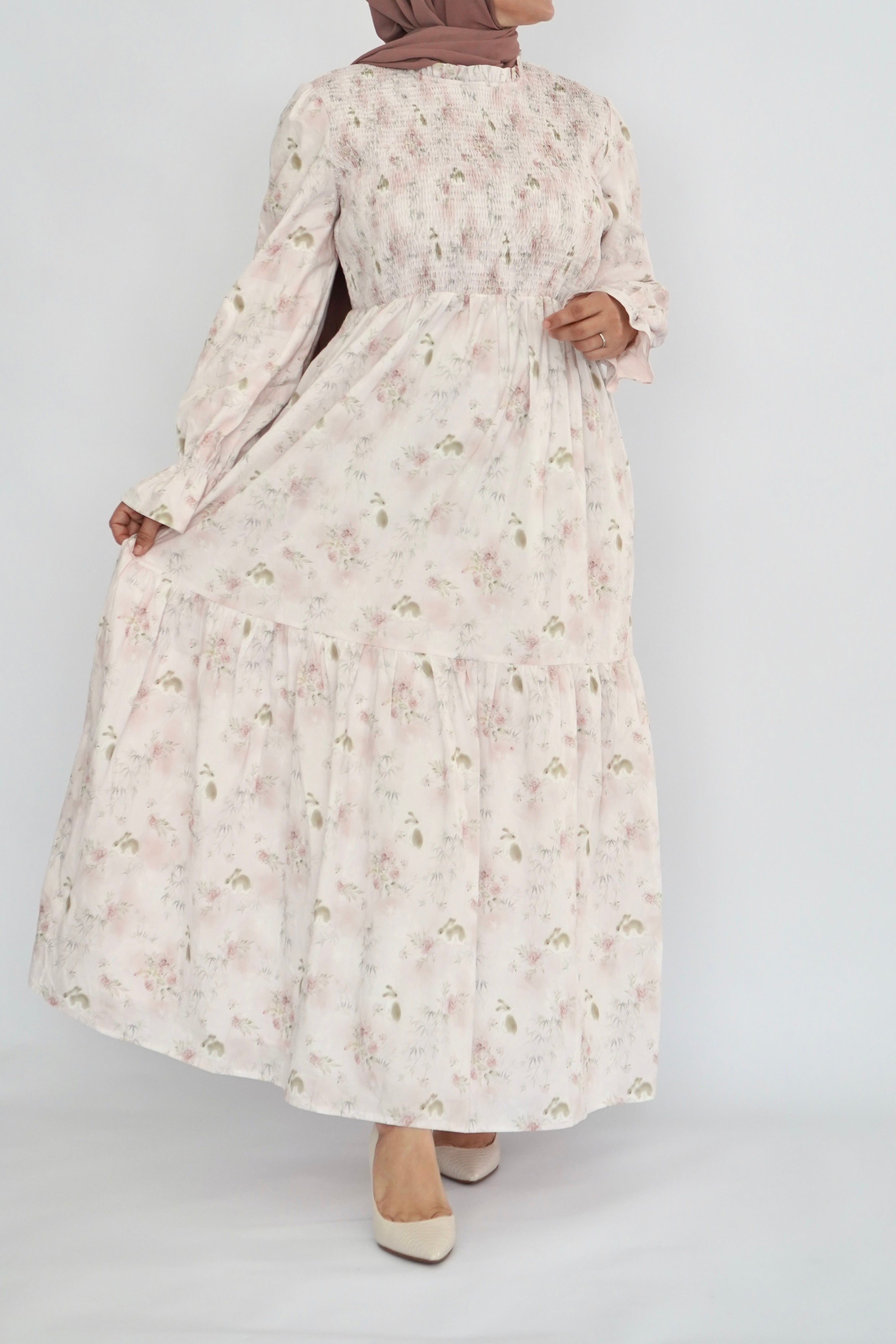 Cotton Floral Smock Dress