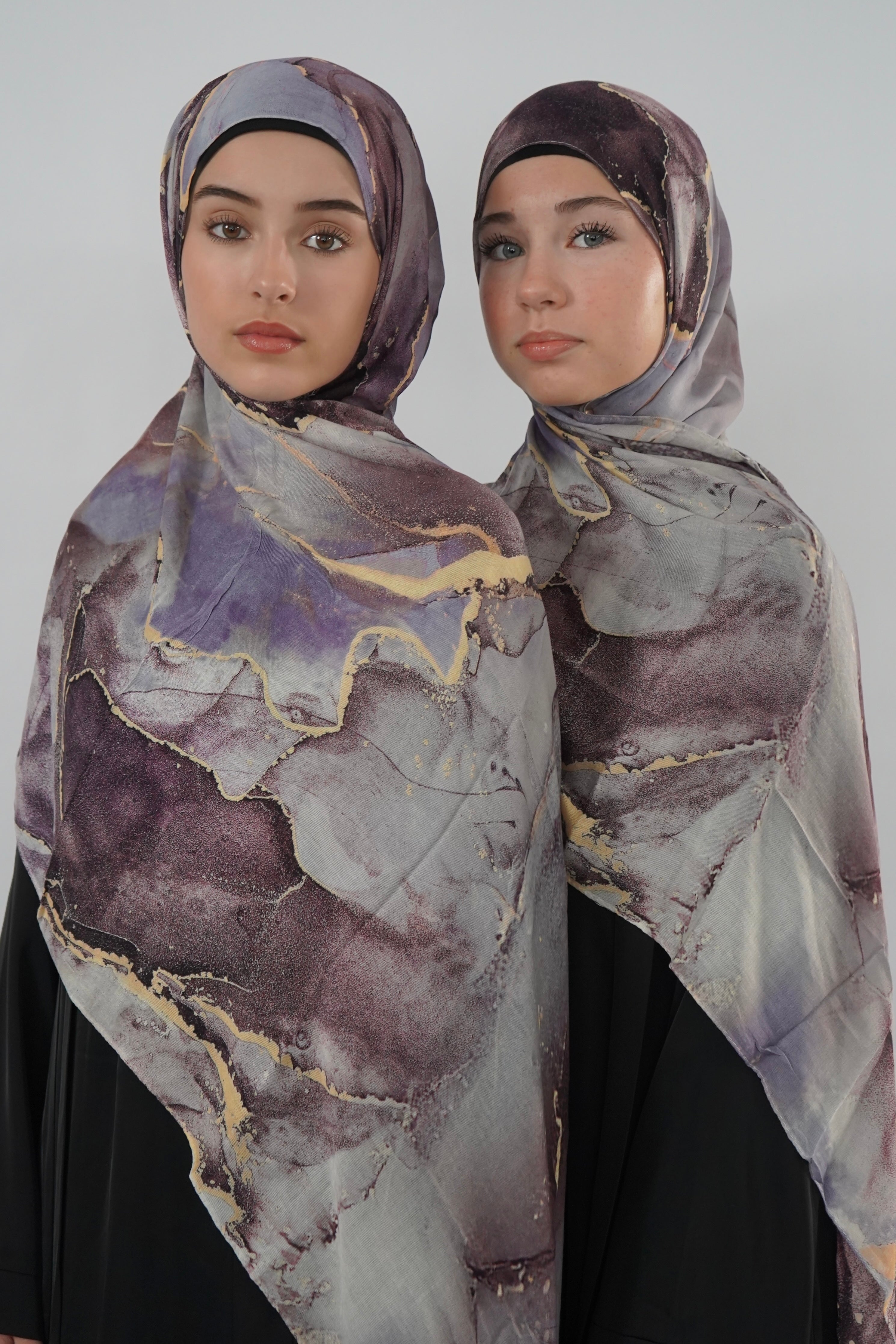 Print Modal Hijab - Smoky Amethyst