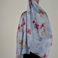 Printed Satin Hijab - Lavander Bloom