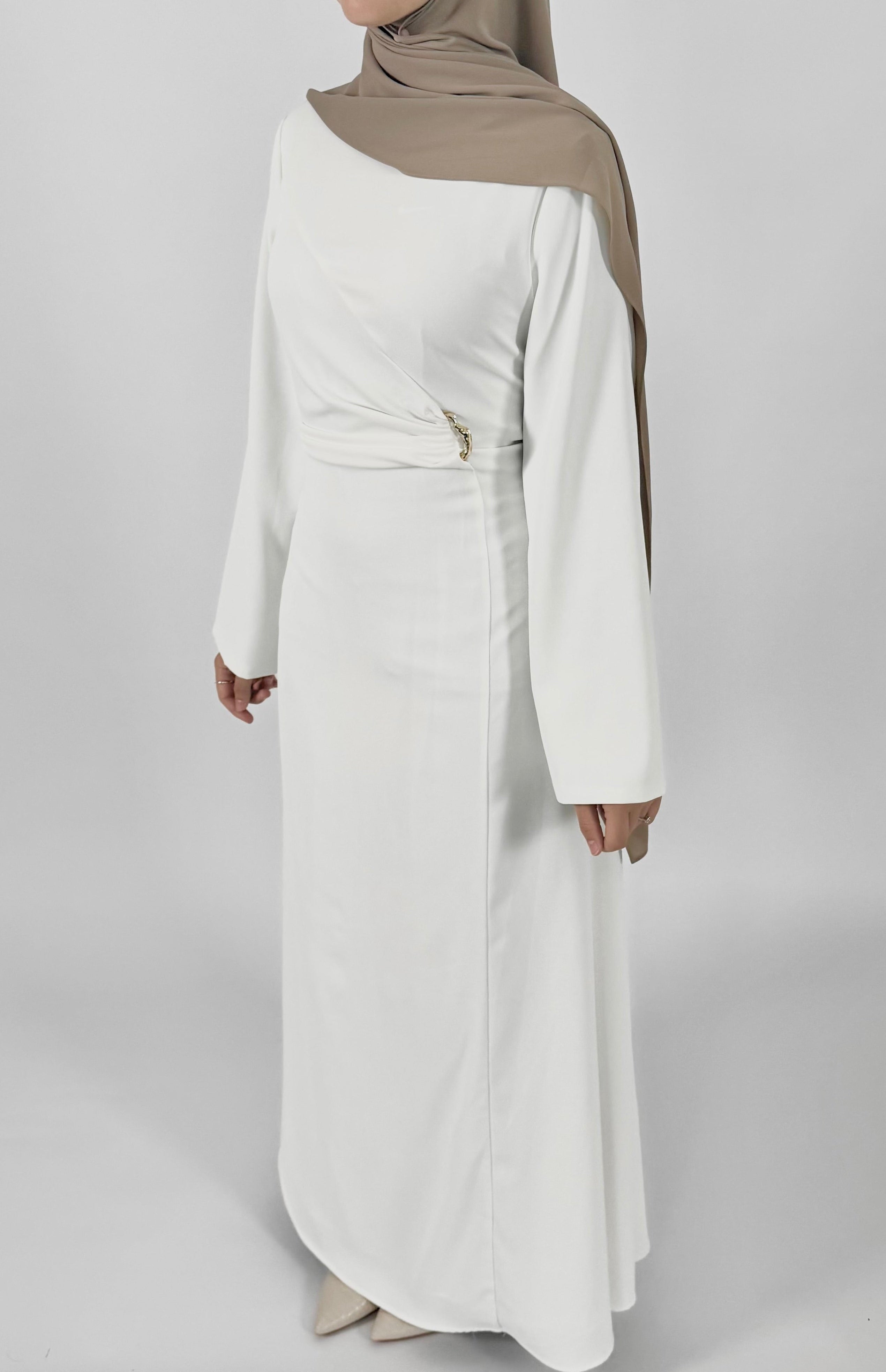 White Buckle Dress