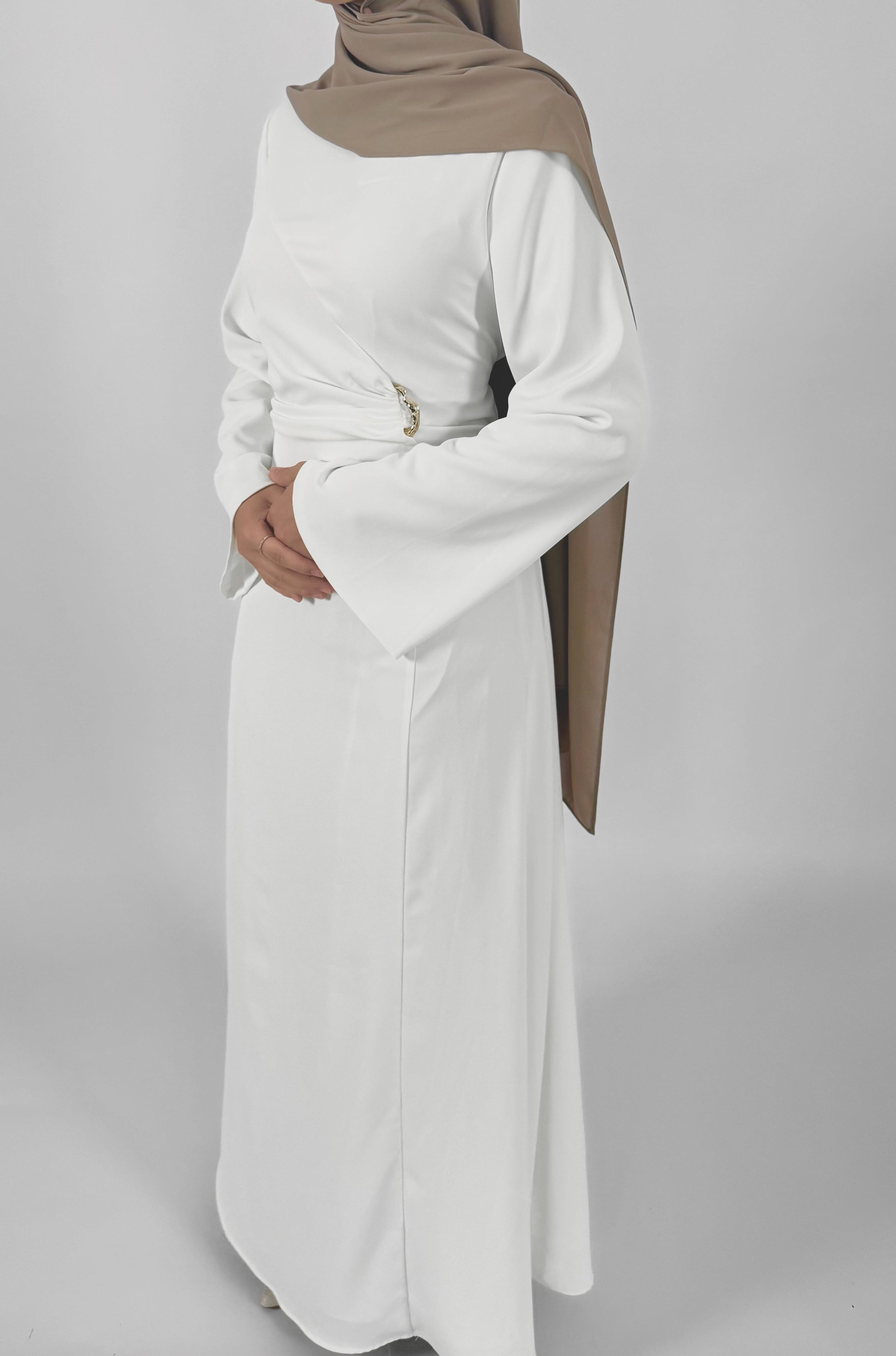 White Buckle Dress