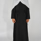 Kids Satin Abaya with Belt- Black