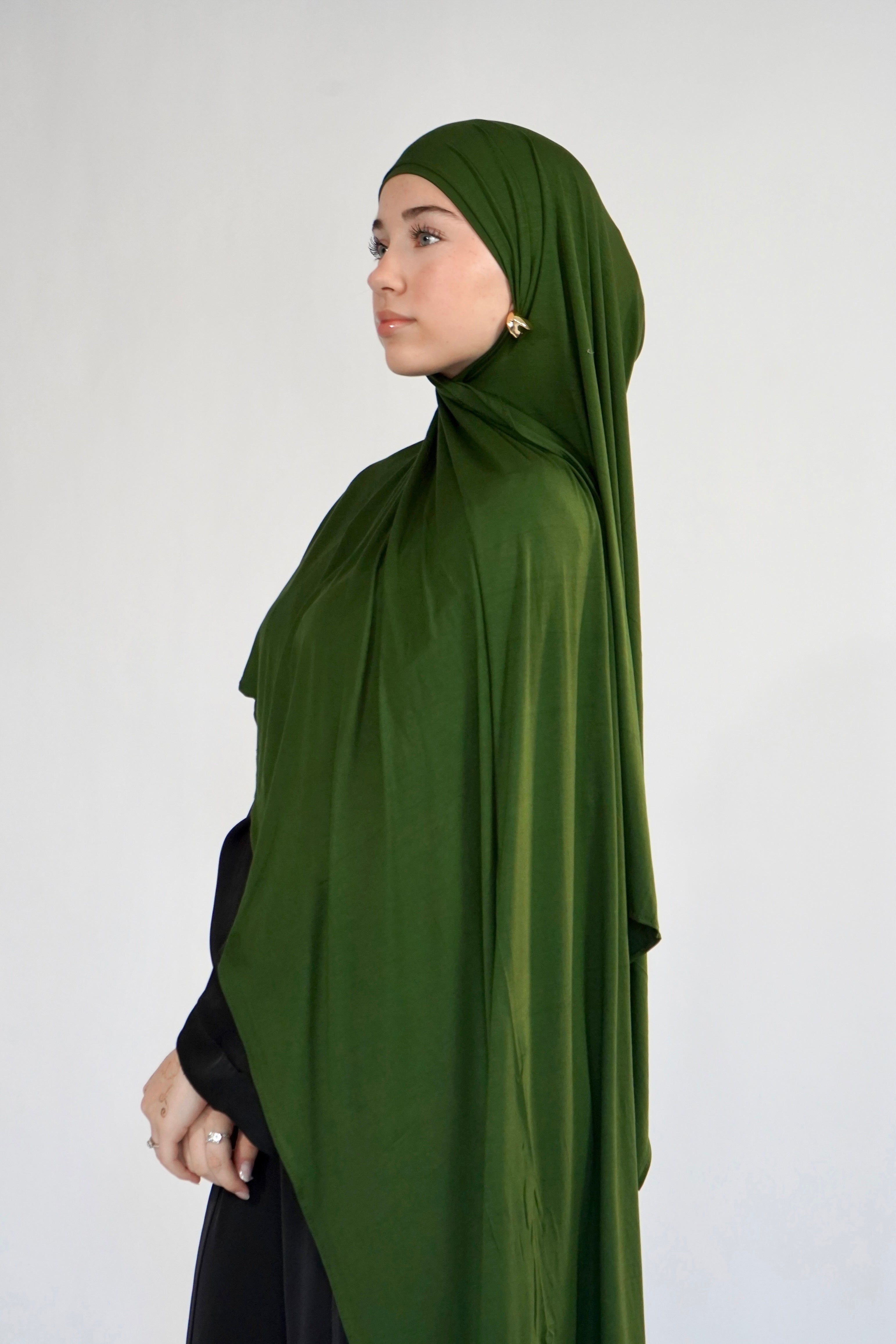 Bamboo Jersey Hijab - Moss