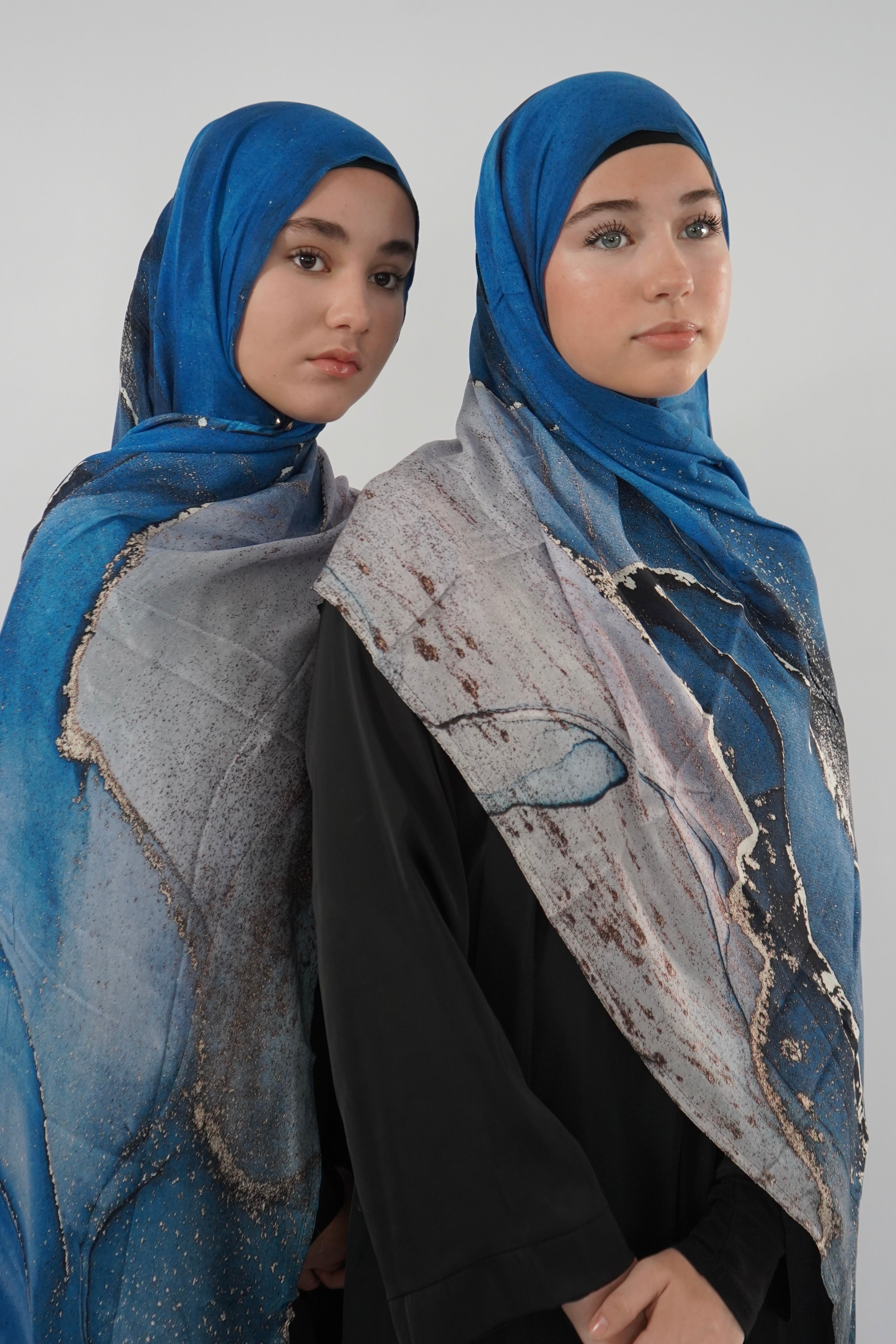 Print Modal Hijab - Ocean Blue Marble