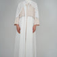 LUX Two Piece Open Front Embroidered Abaya - White and Beige