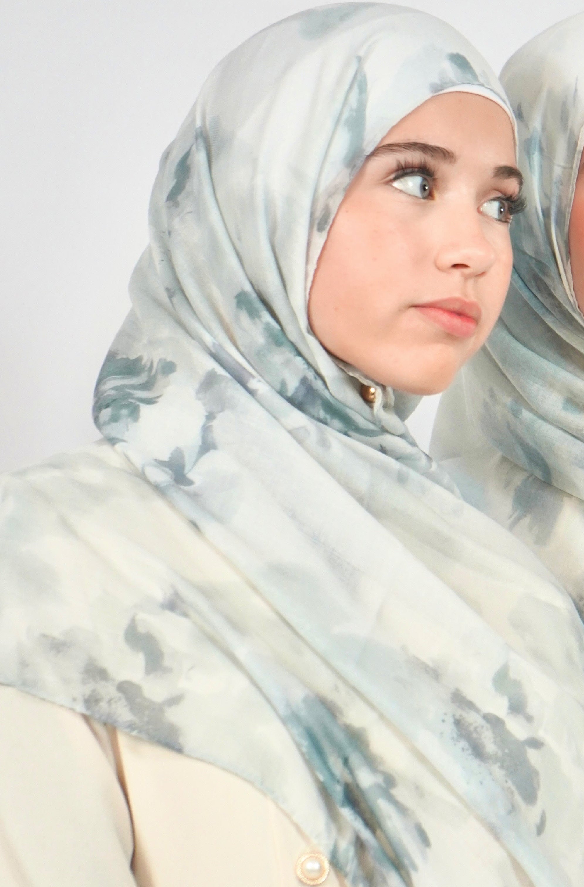 Print Cotton Hijab - Silver Mist