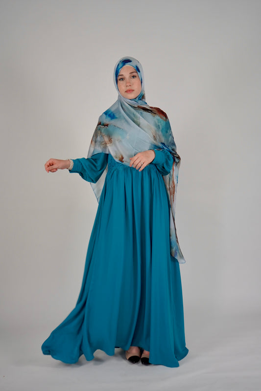 Chiffon Dress - Ocean Blue