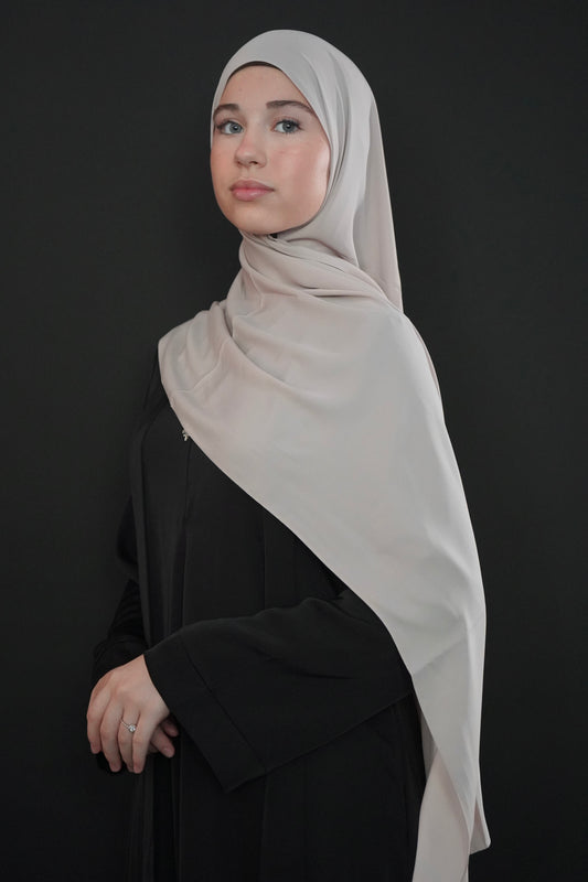 Medina Silk Hijab - Stone