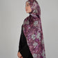 Printed Satin Hijab - Berry Bloom