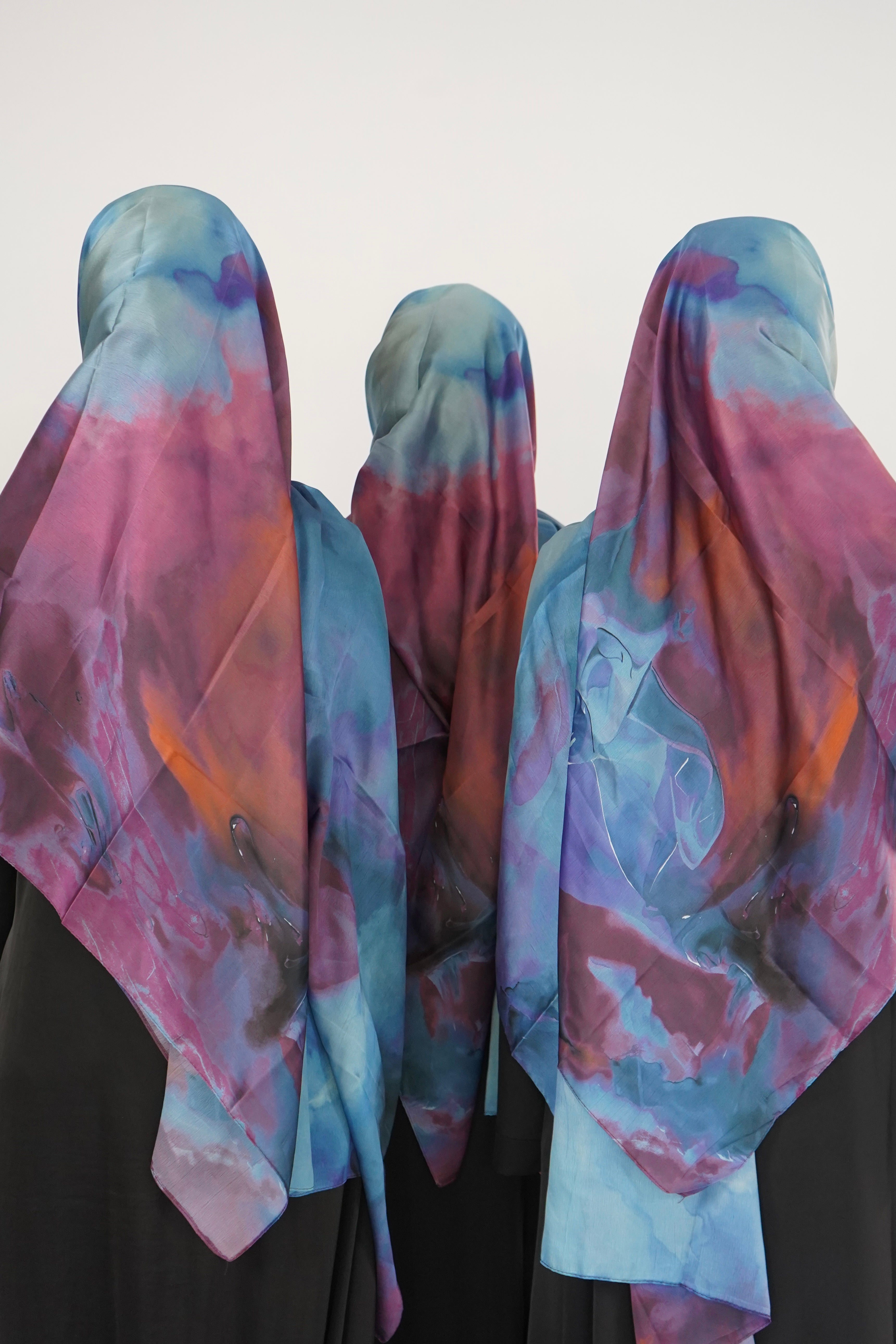 Print Satin Hijab -  Berry Mirage
