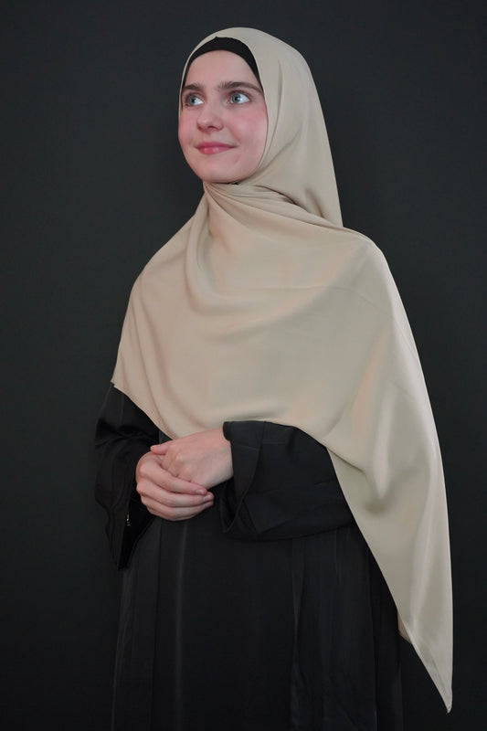 Medina Silk Hijab - Light Cocoa