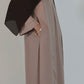 Satin Front Fold Abaya - Blush Beige