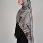 Printed Satin Hijab - Stone Fog
