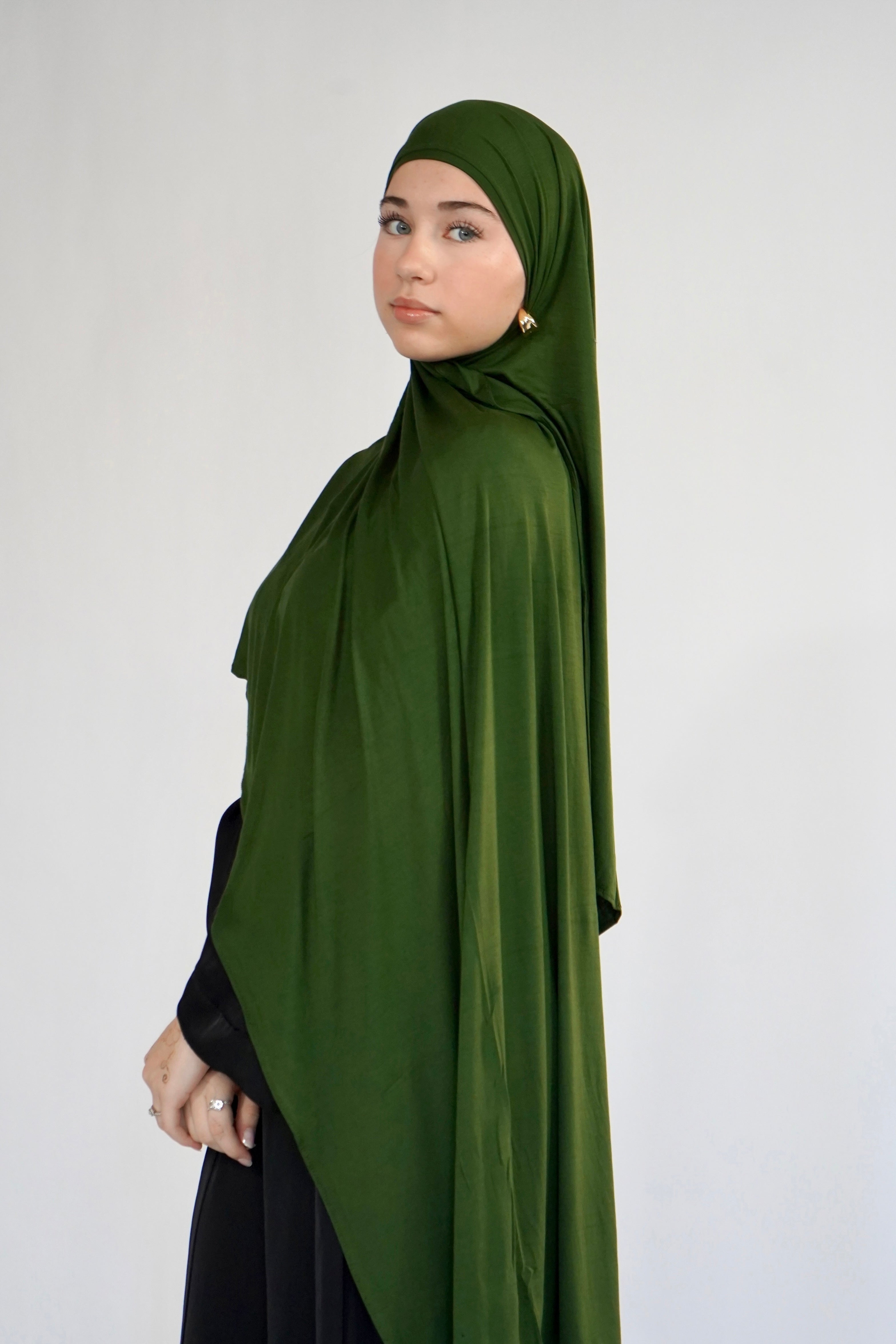 Bamboo Jersey Hijab - Moss