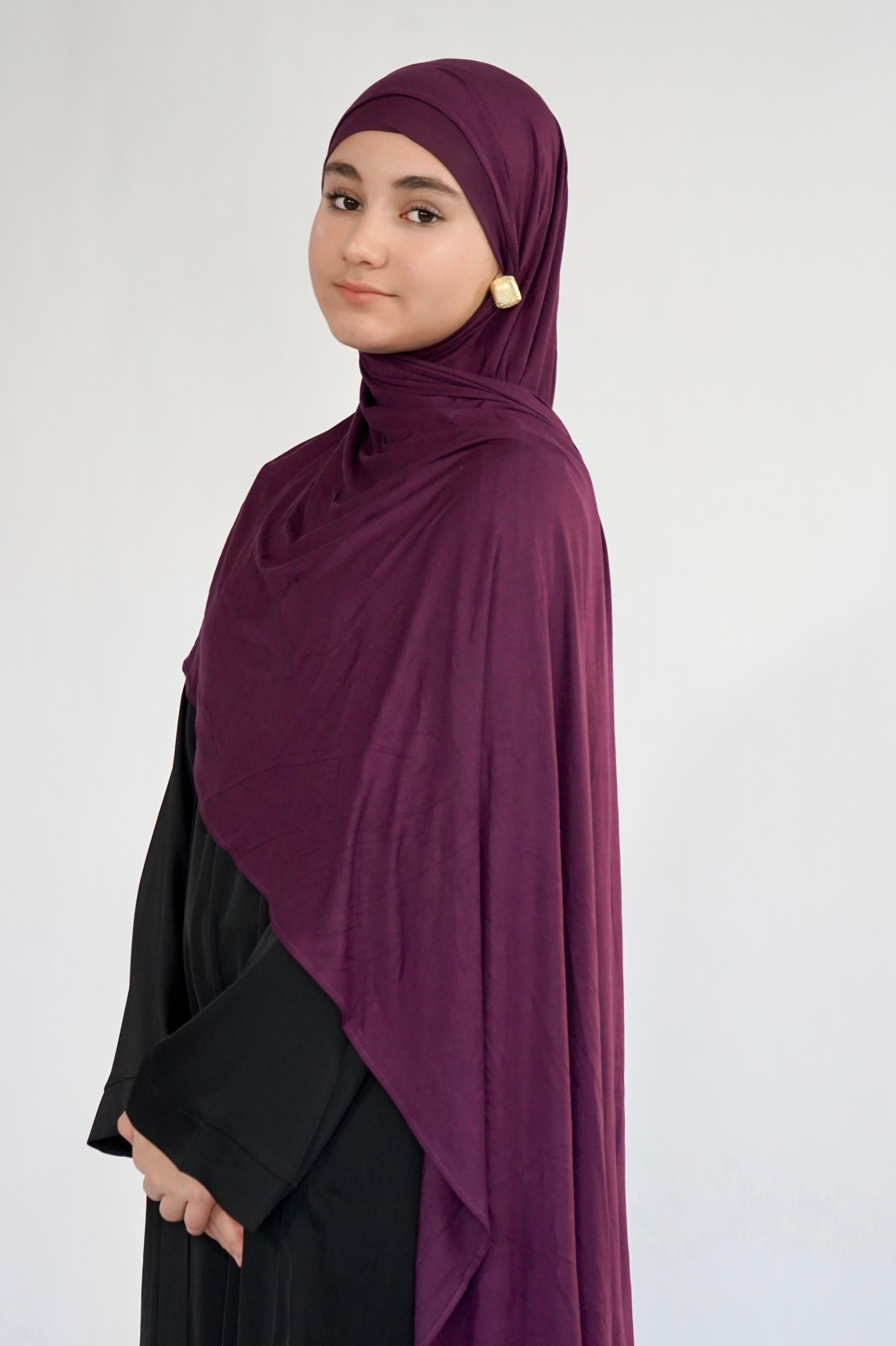 Bamboo Jersey Hijab - Plum