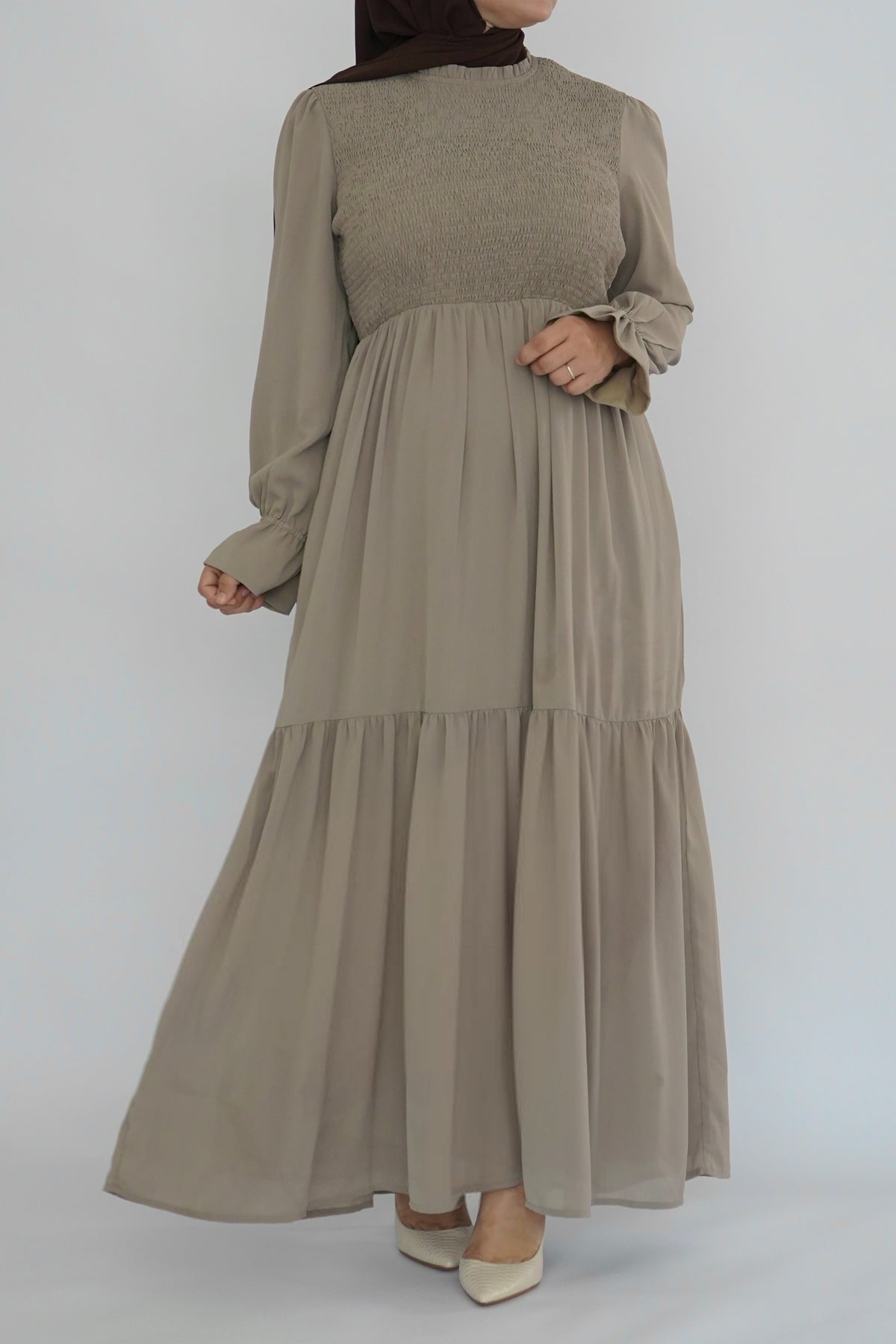 Olive Smock Dress - Chiffon