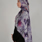 Printed Satin Hijab - Violet Smoke