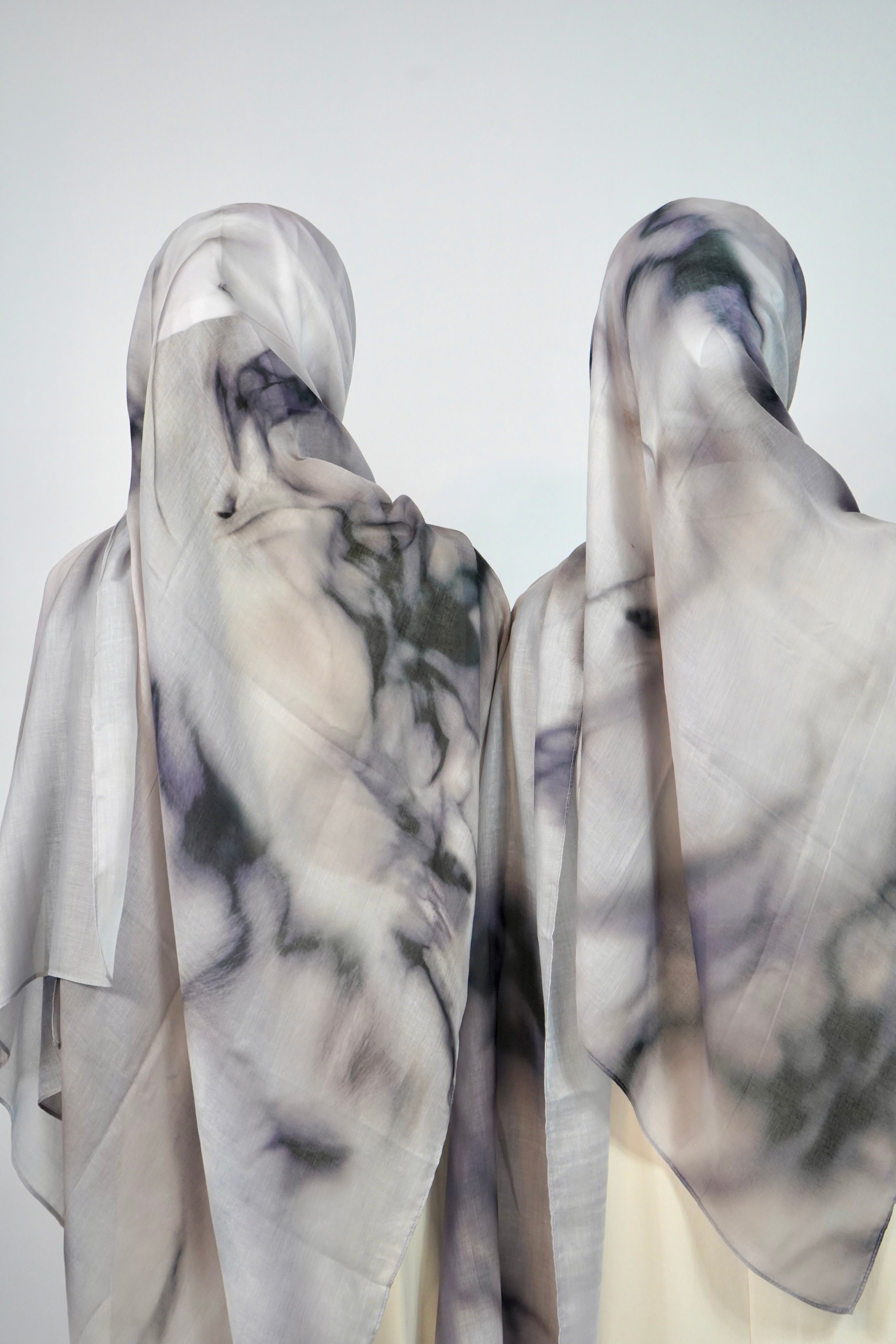 Print Cotton Hijab - Shadow Smoke