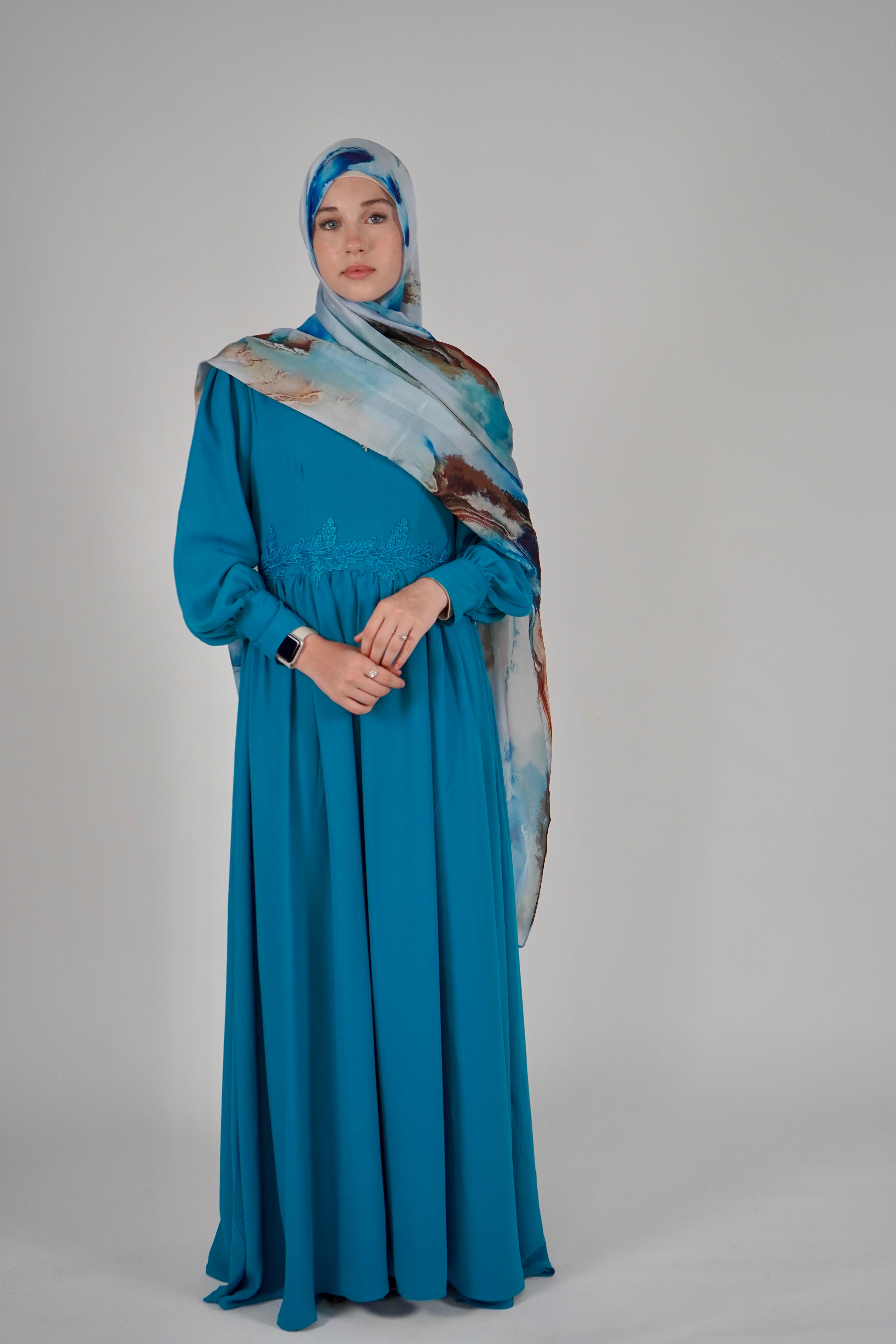 Chiffon Dress - Ocean Blue