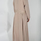 Kids Satin Abaya with Belt - Beige