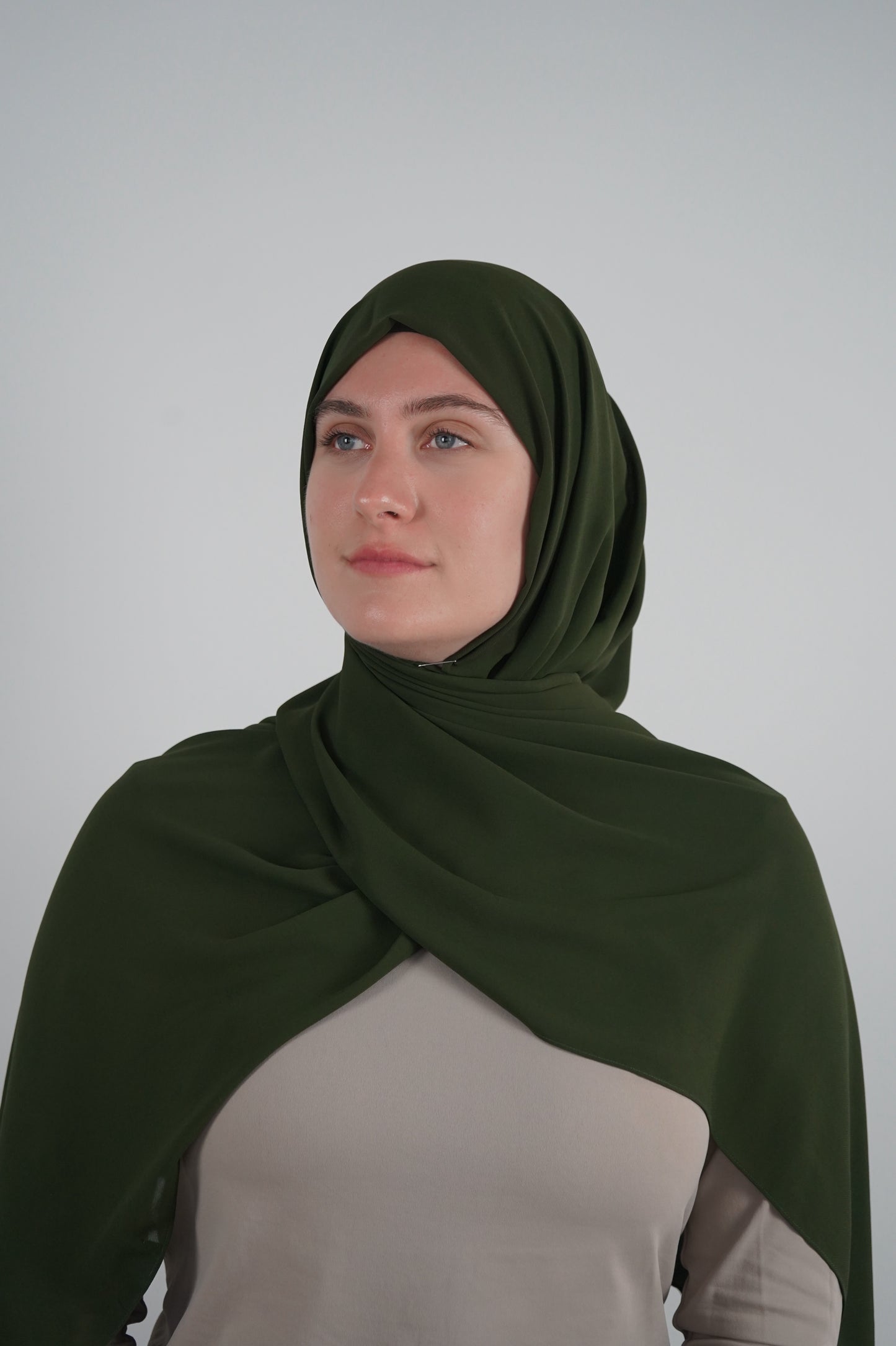 Signature Chiffon Hijab - Dark Army Green