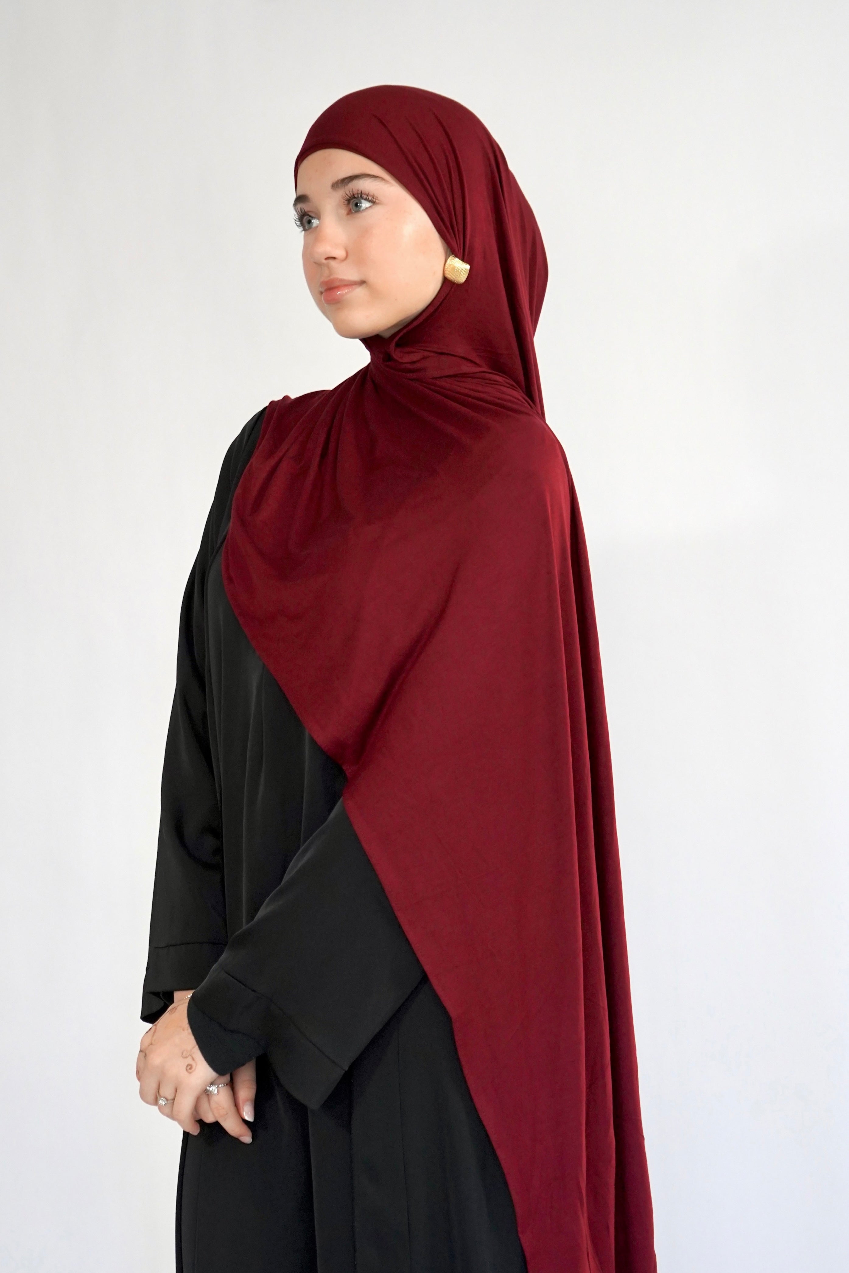Bamboo Jersey Hijab - Burgundy