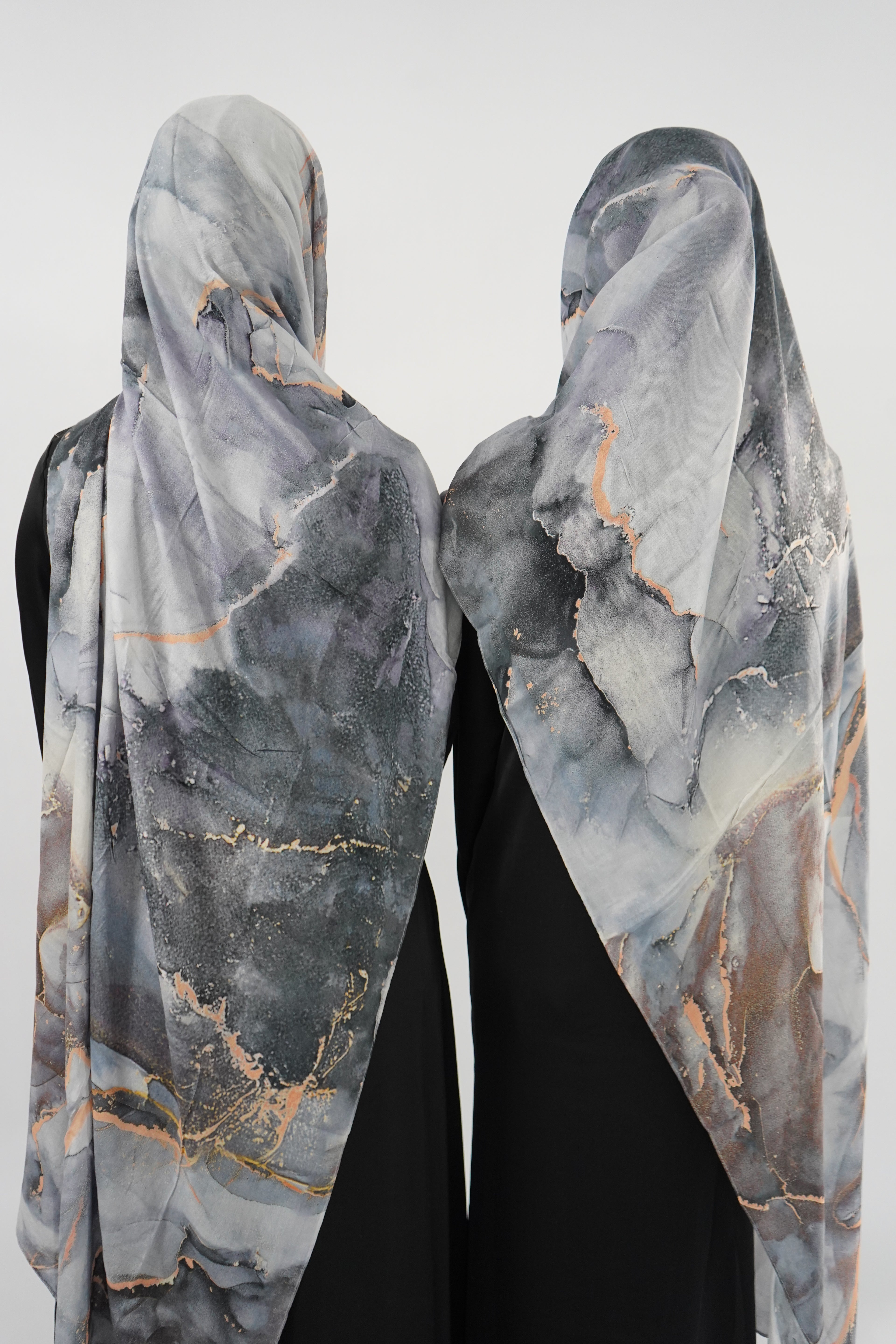Print Modal Hijab -  Smoked Slate
