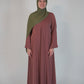 Satin Front Fold Abaya - Mauve