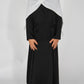 Kids Satin Abaya with Belt- Black
