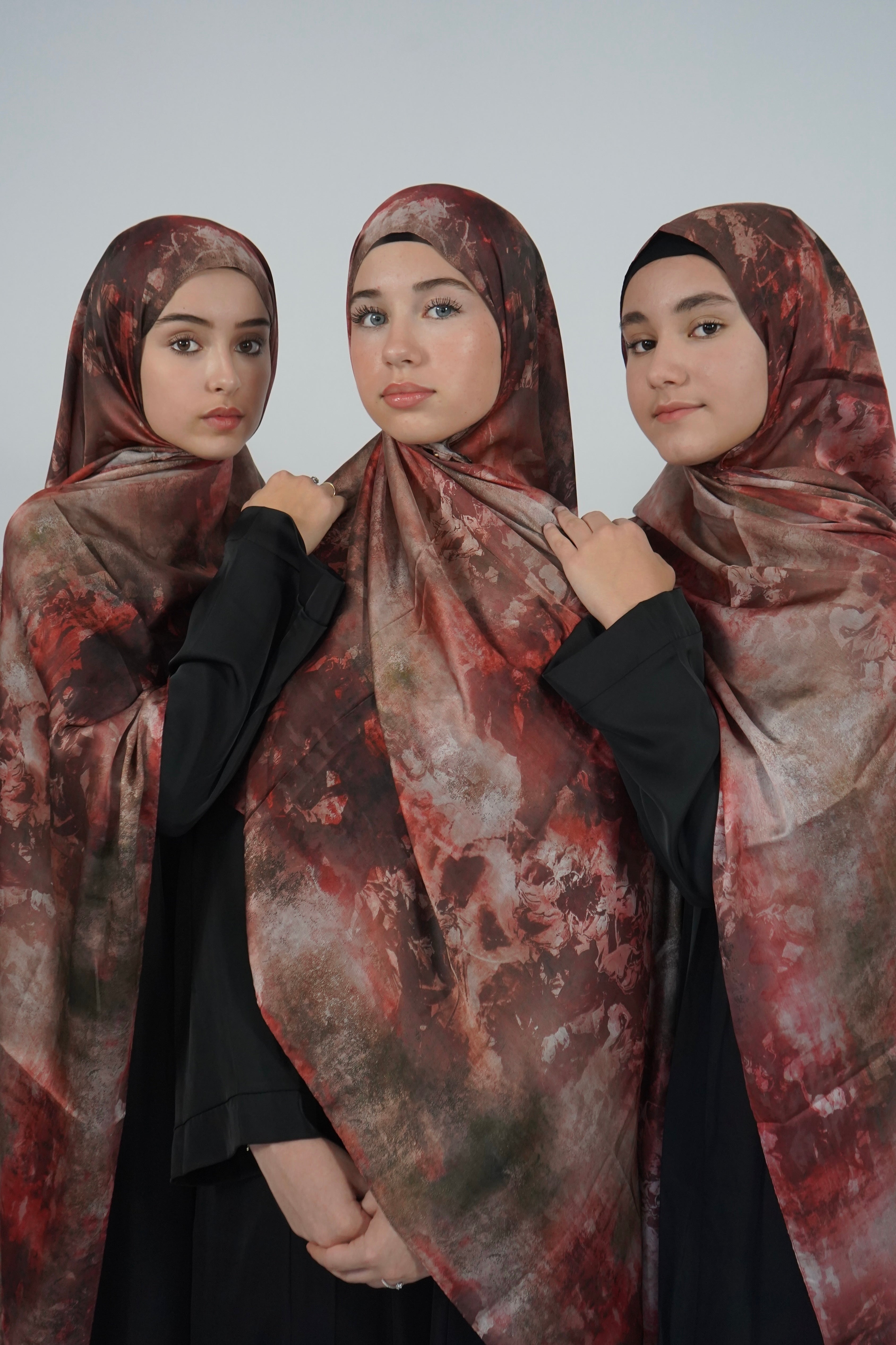 Print Satin Hijab -  Autumn Abstract