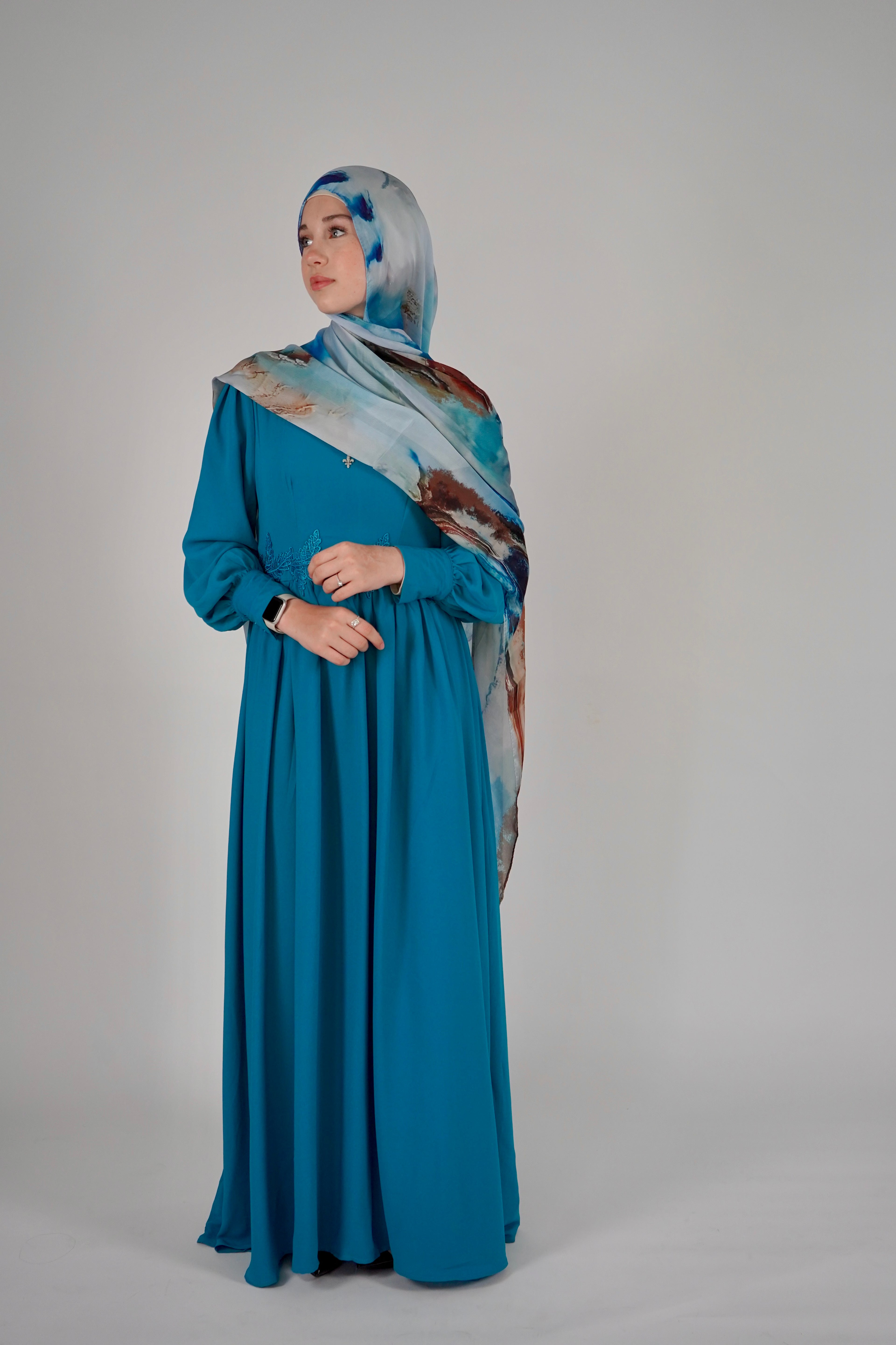 Chiffon Dress - Ocean Blue