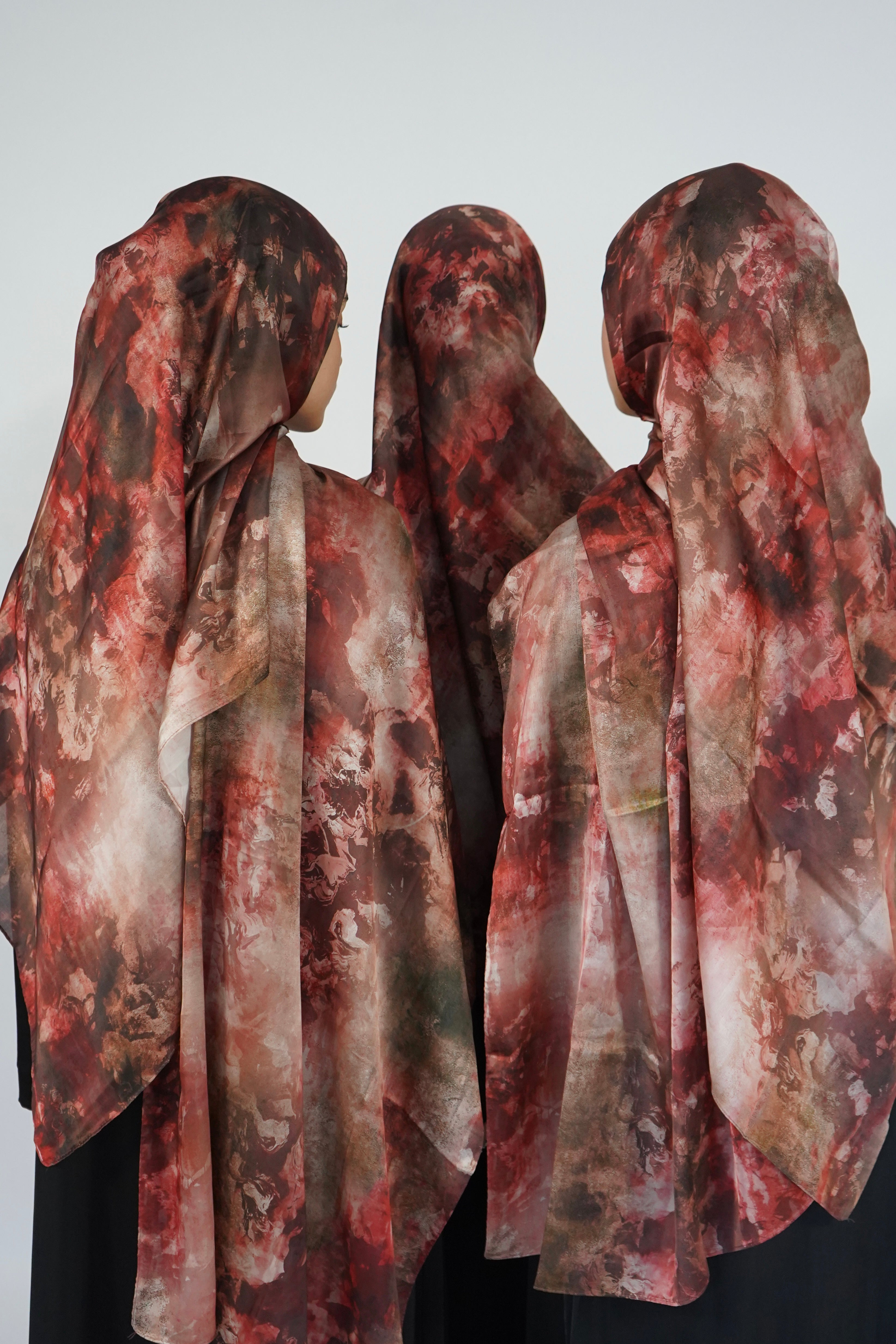 Print Satin Hijab -  Autumn Abstract