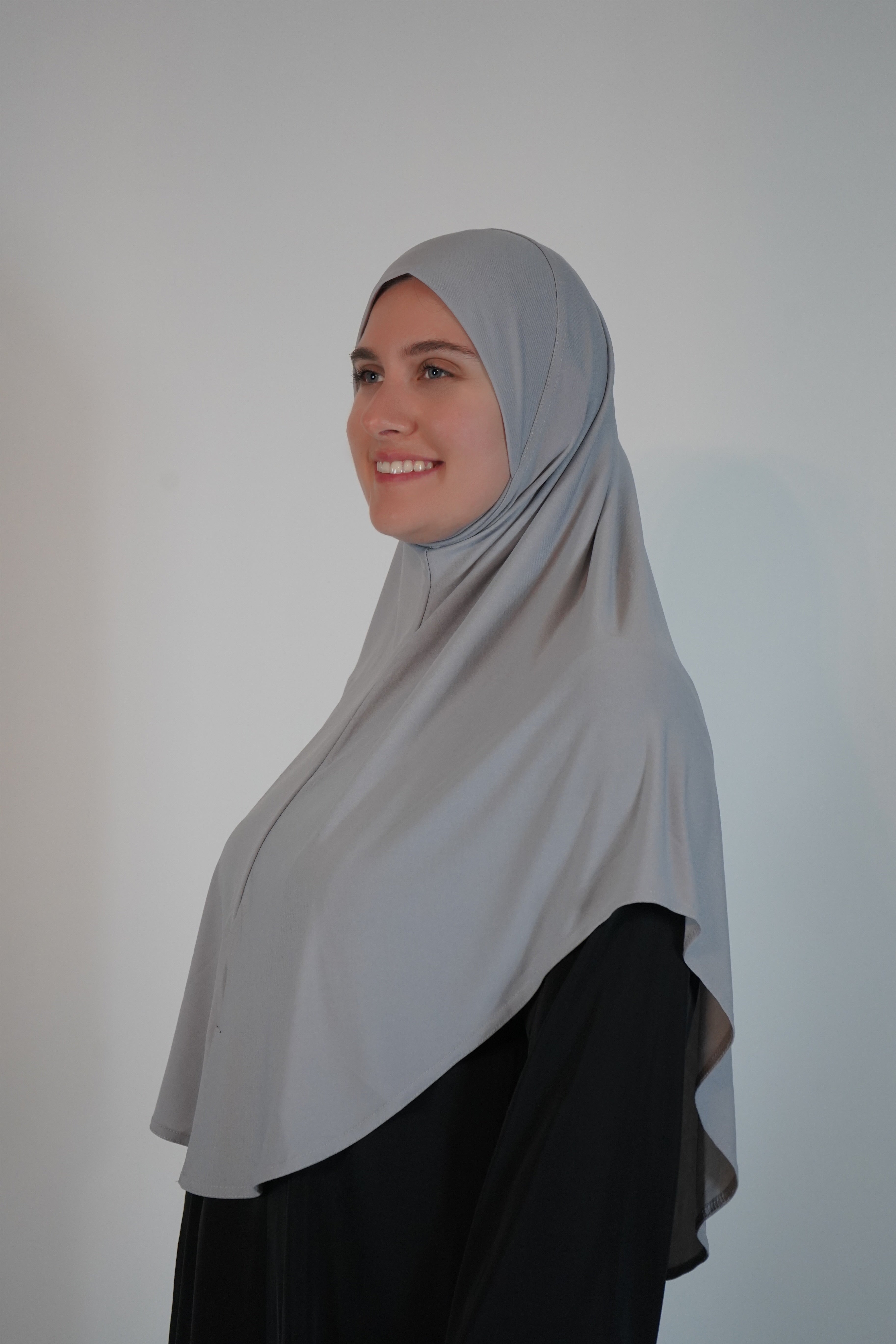 Instant One piece Hijab - Light Gray - Size XL