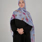 Printed Satin Hijab - Lavander Bloom