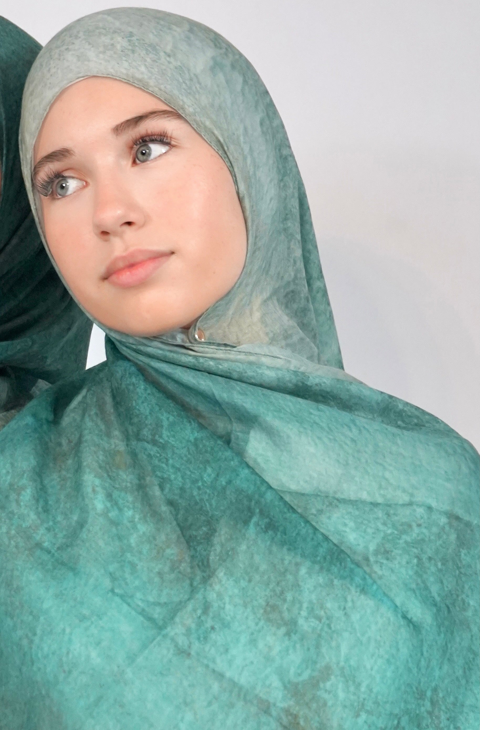 Print Cotton Hijab - Emerald Dream