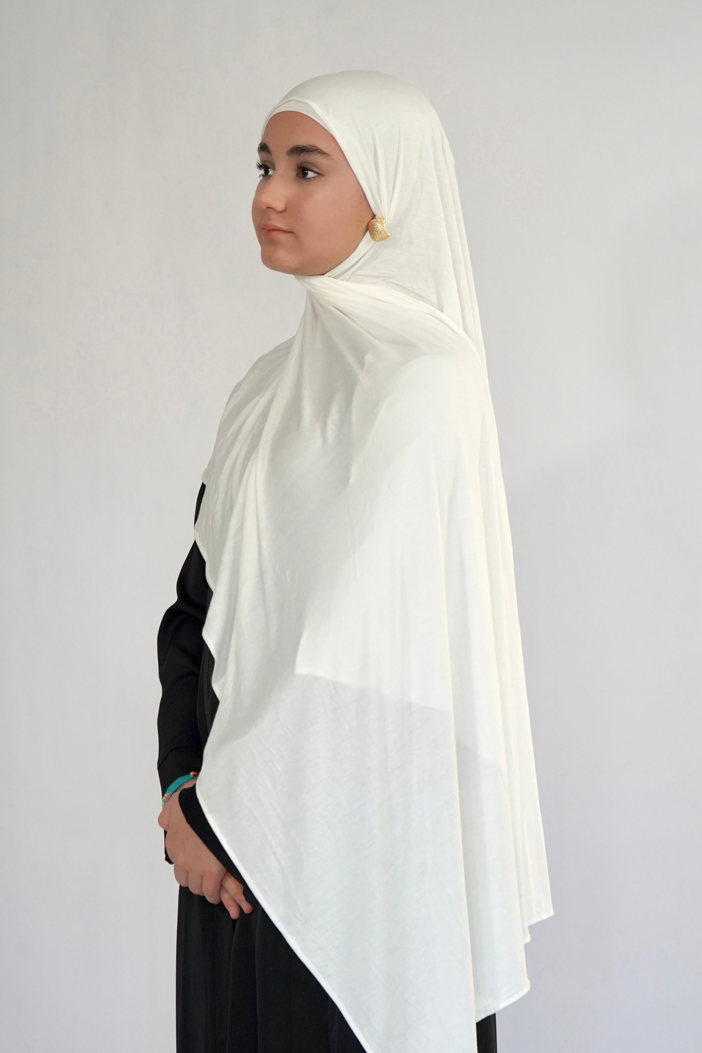 Bamboo Jersey Hijab - White